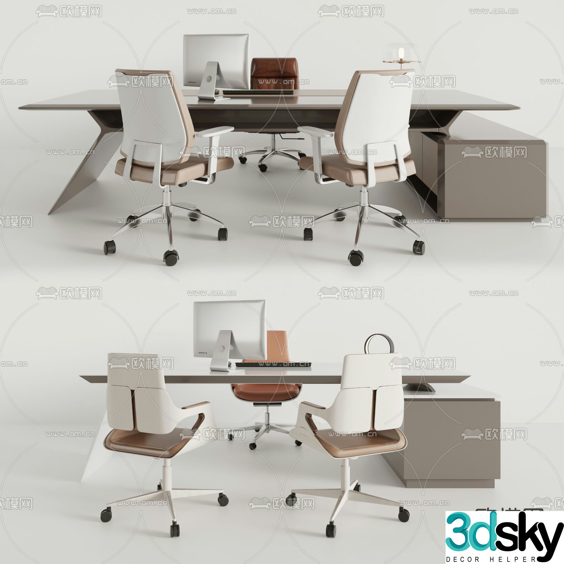 Executive desk boss desk office desk executive desk 3d model