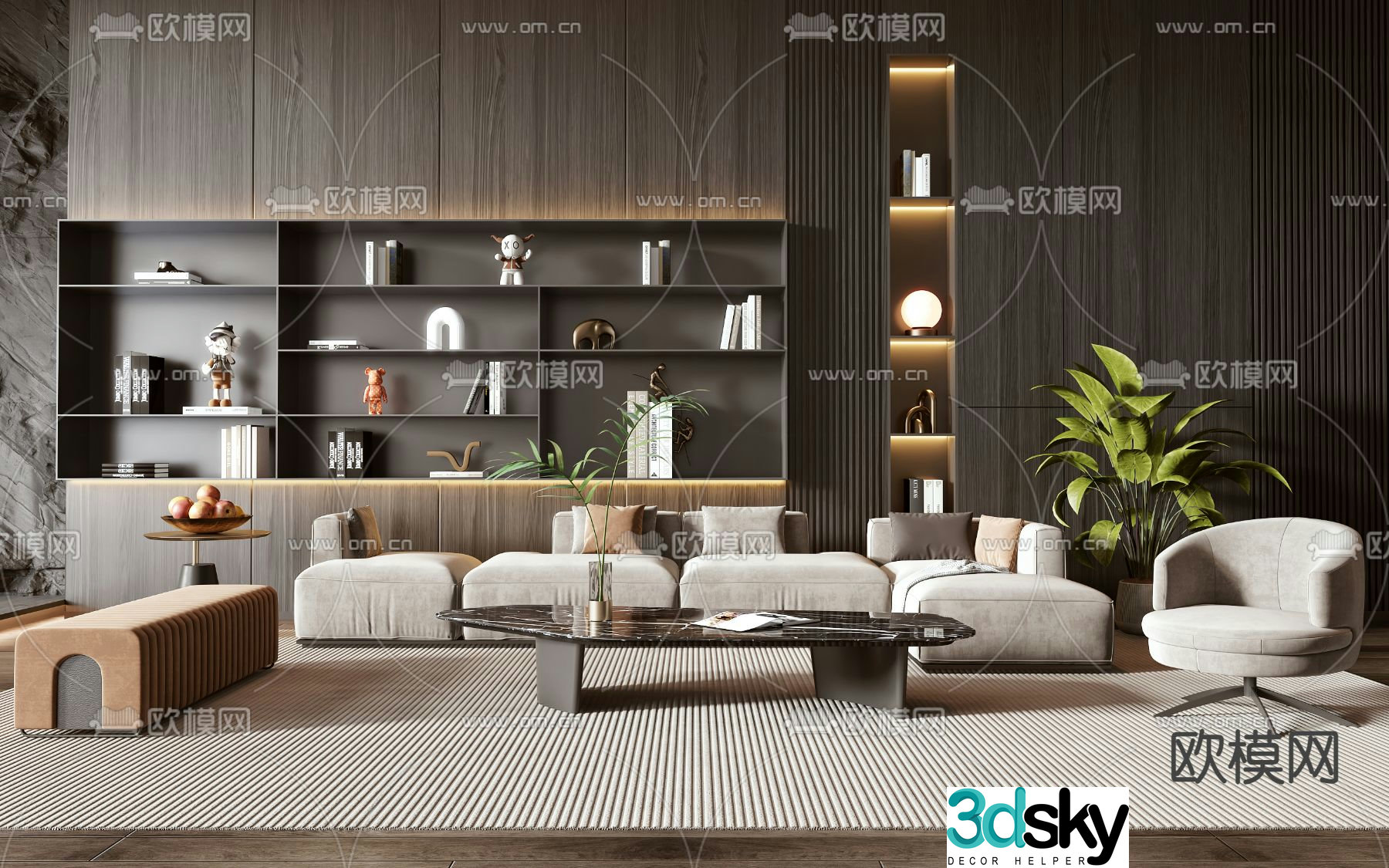 Modern sectional sofa 3d model