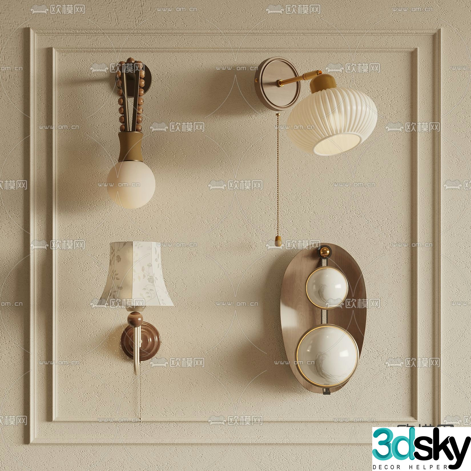 Medieval style wall lamp 3d model