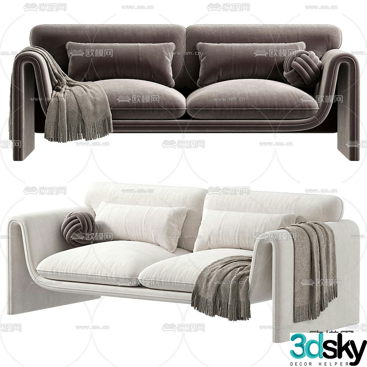 Double sofa 3d model