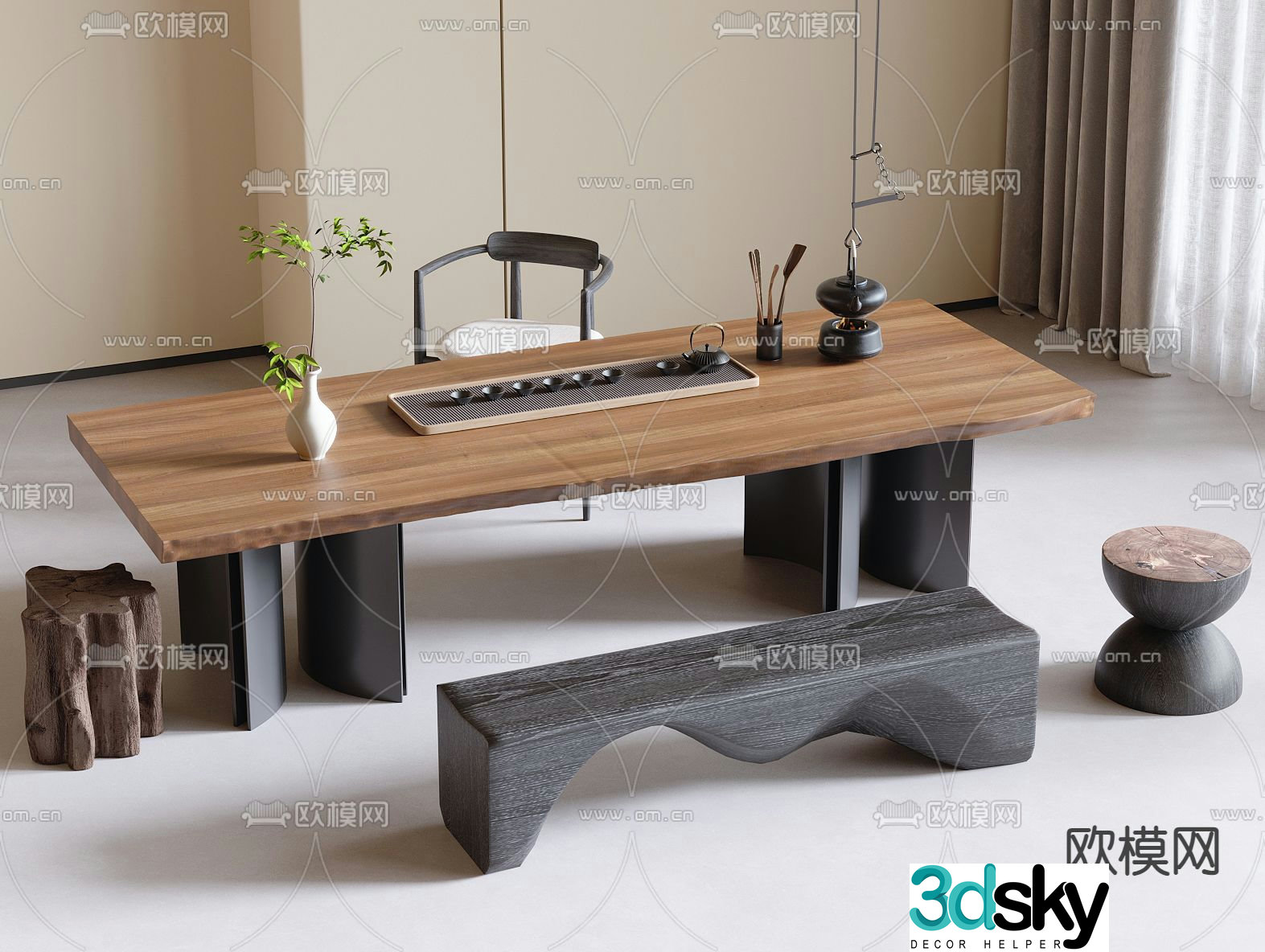 Modern tea table tea table 3d model