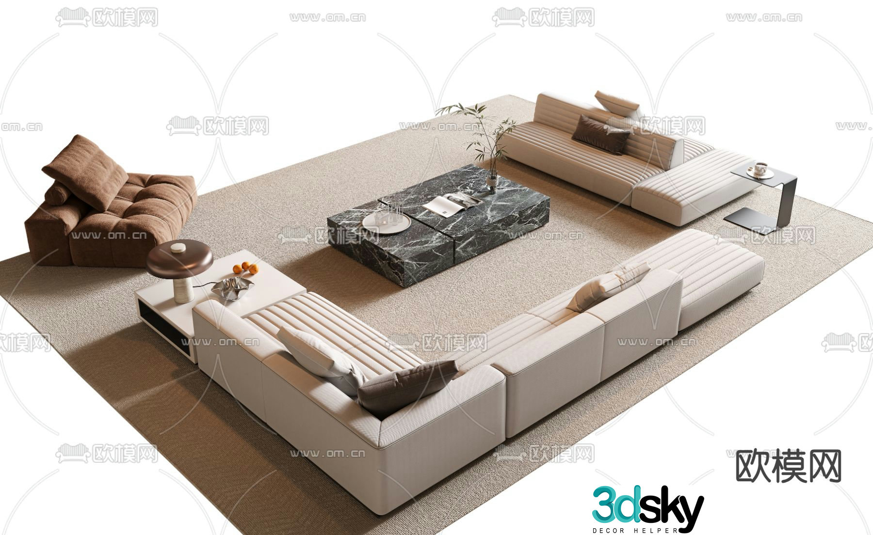 Modern sectional sofa 3d model