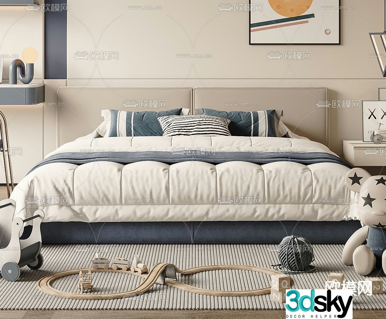 Modern children’s bed 3d model