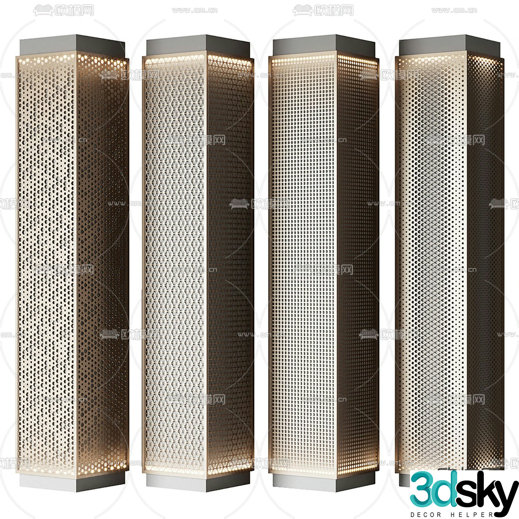 Modern hollow column square column 3D model