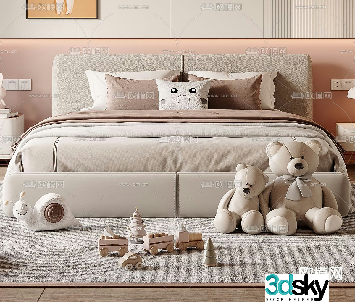 Modern children’s bed 3d model