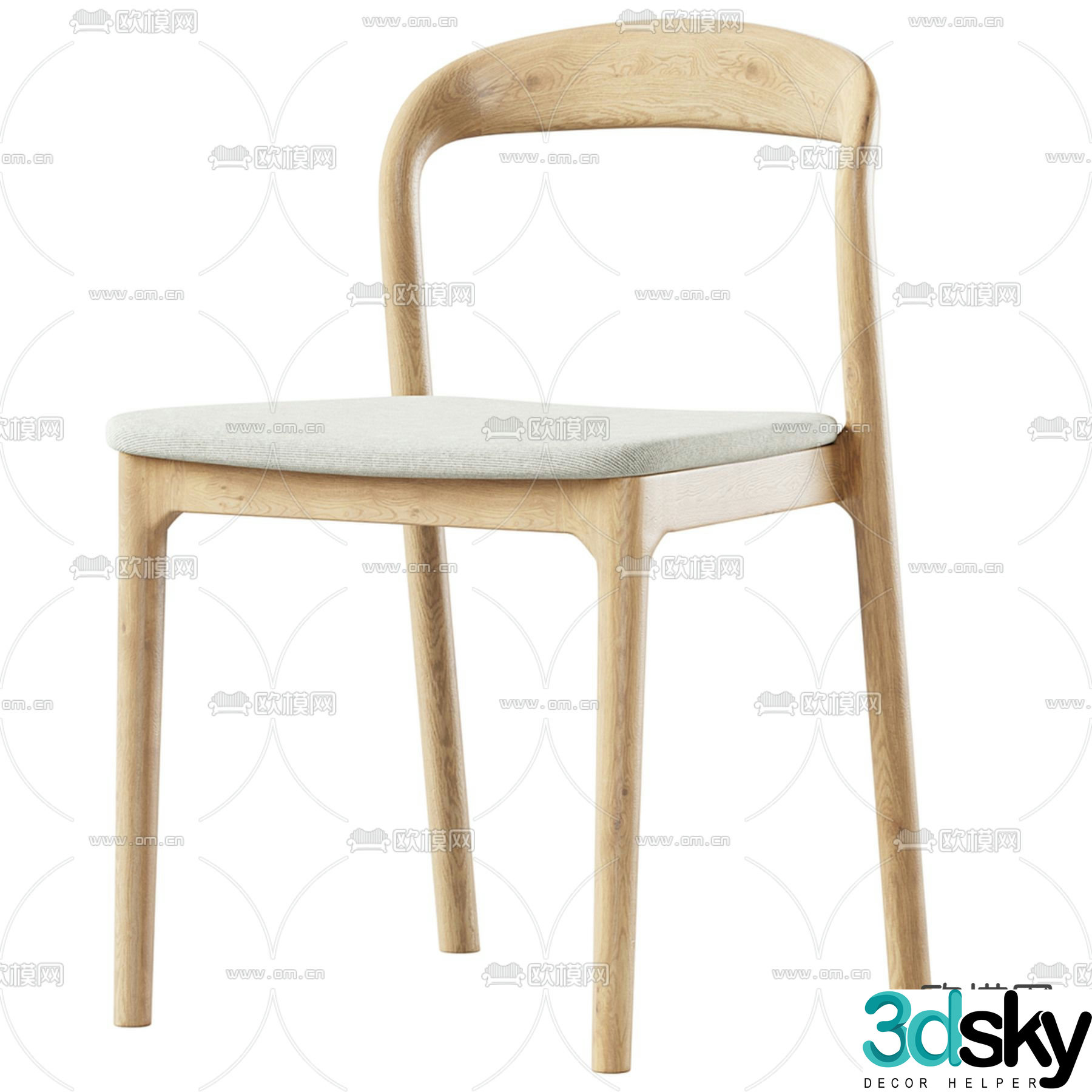 Nordic chair dining chair 3d model