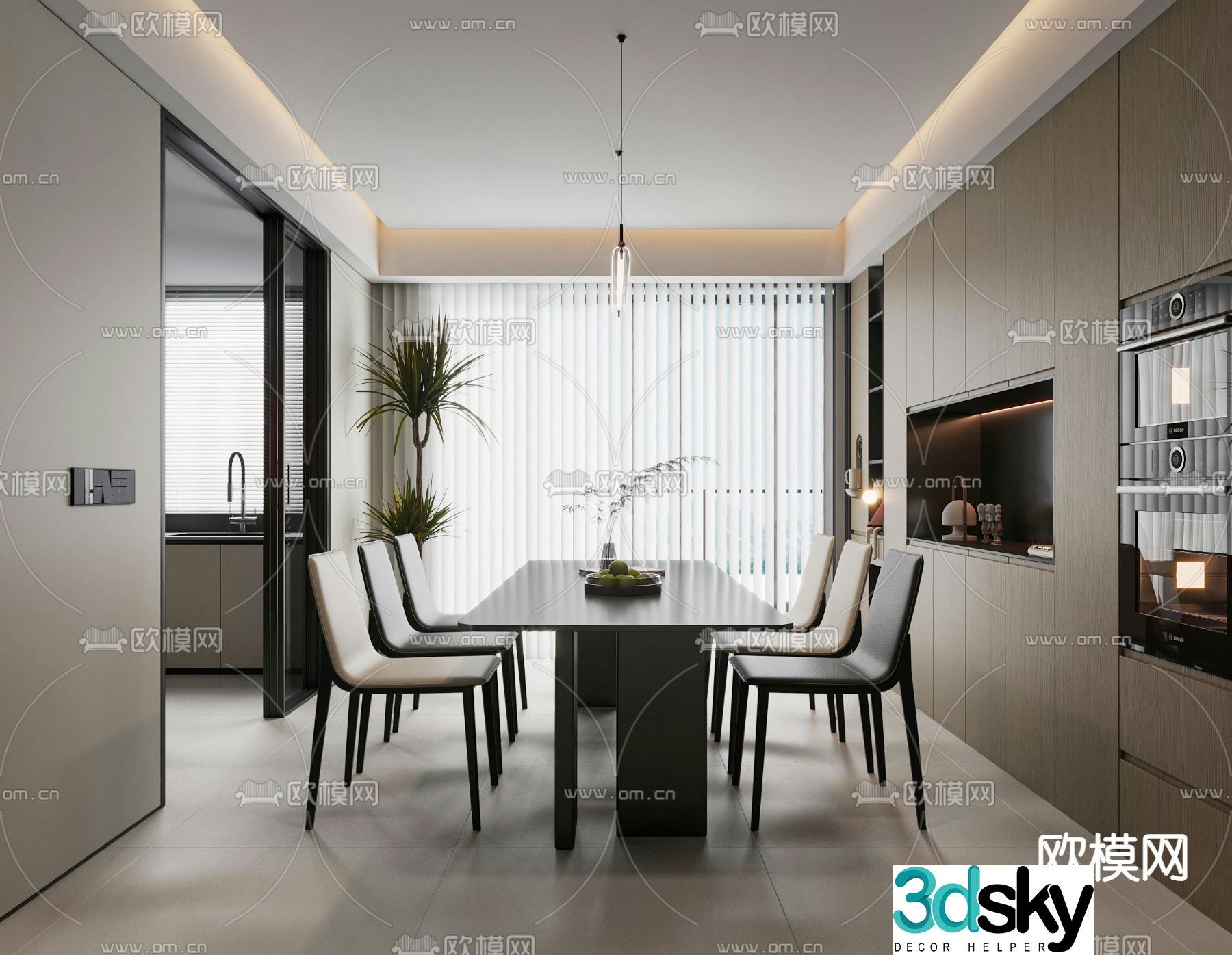 Modern restaurant 3d model