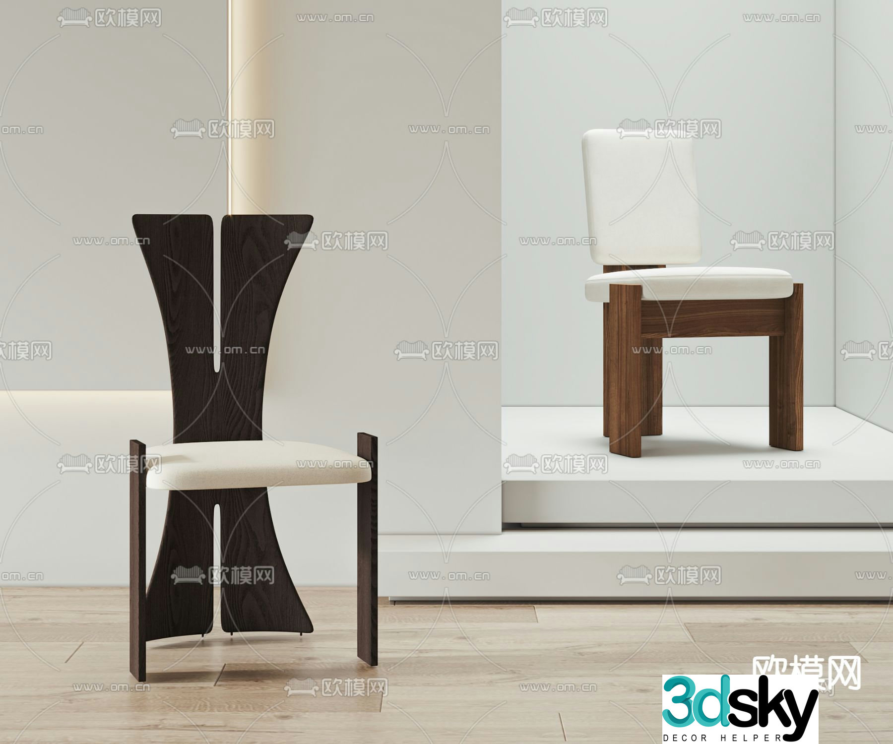 Medieval style chair dining chair 3d model