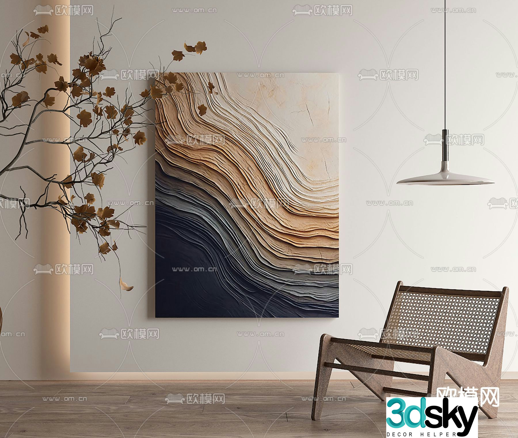 Three-dimensional painting texture painting decorative painting 3d model