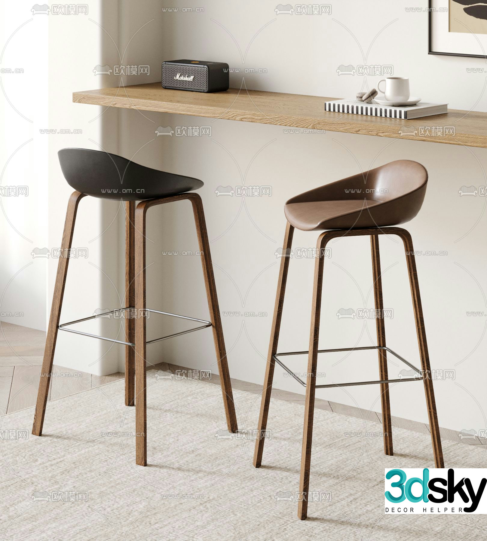 bar stool bar stool high stool 3d model