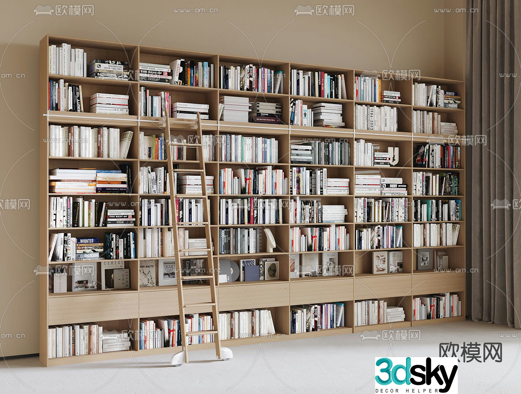 bookshelf bookcase books books 3d model