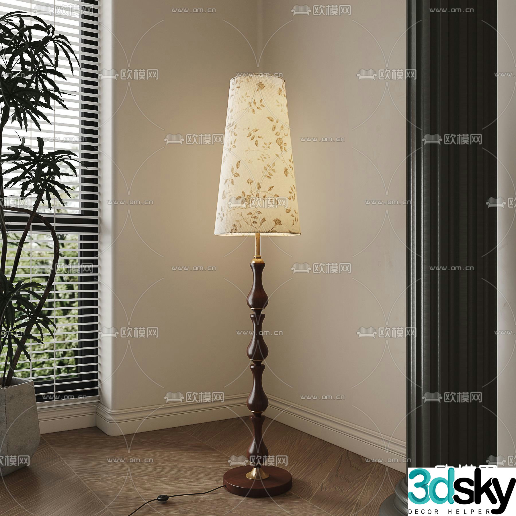 French floor lamp 3d model