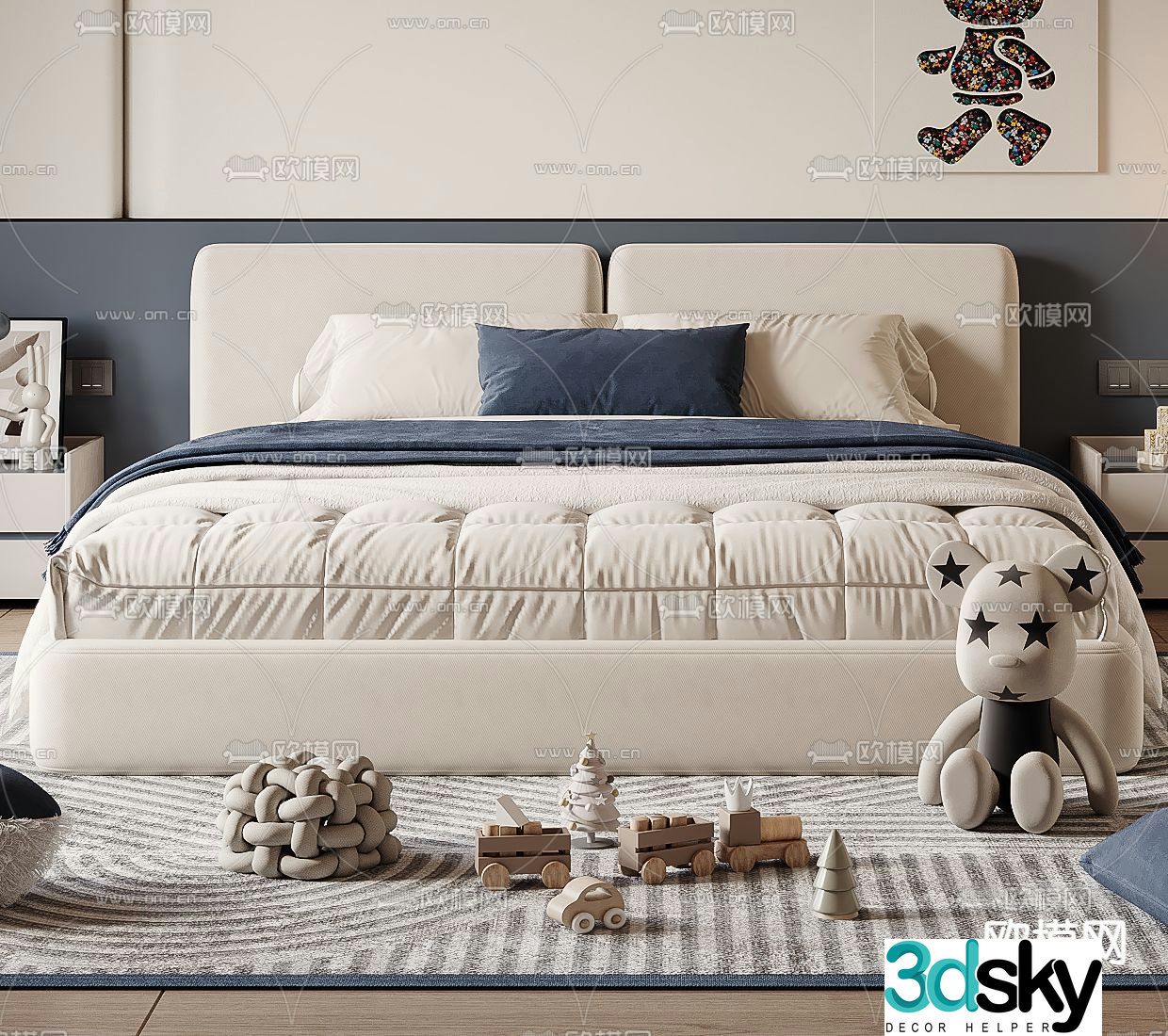 Modern children’s bed 3d model