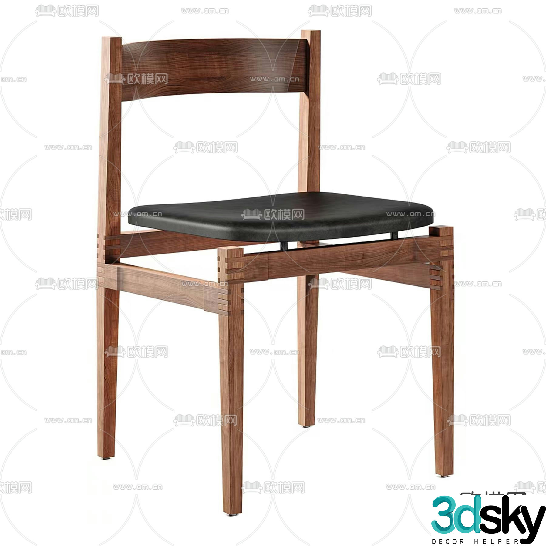 AMBROGIO chair single chair dining chair 3d model