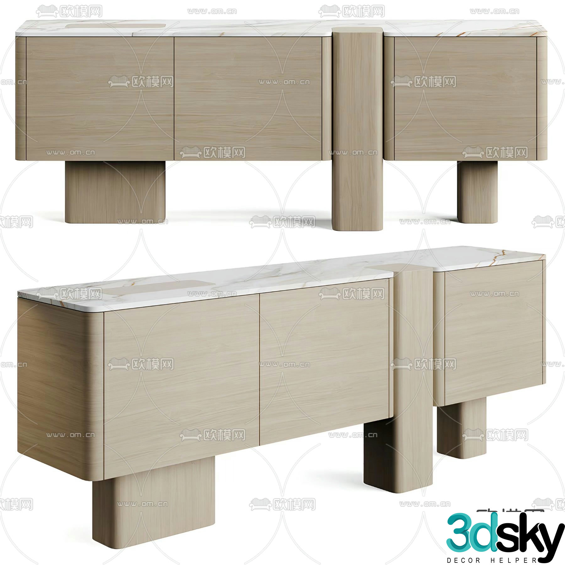Carpanese side cabinet TV cabinet chest of drawers 3d model