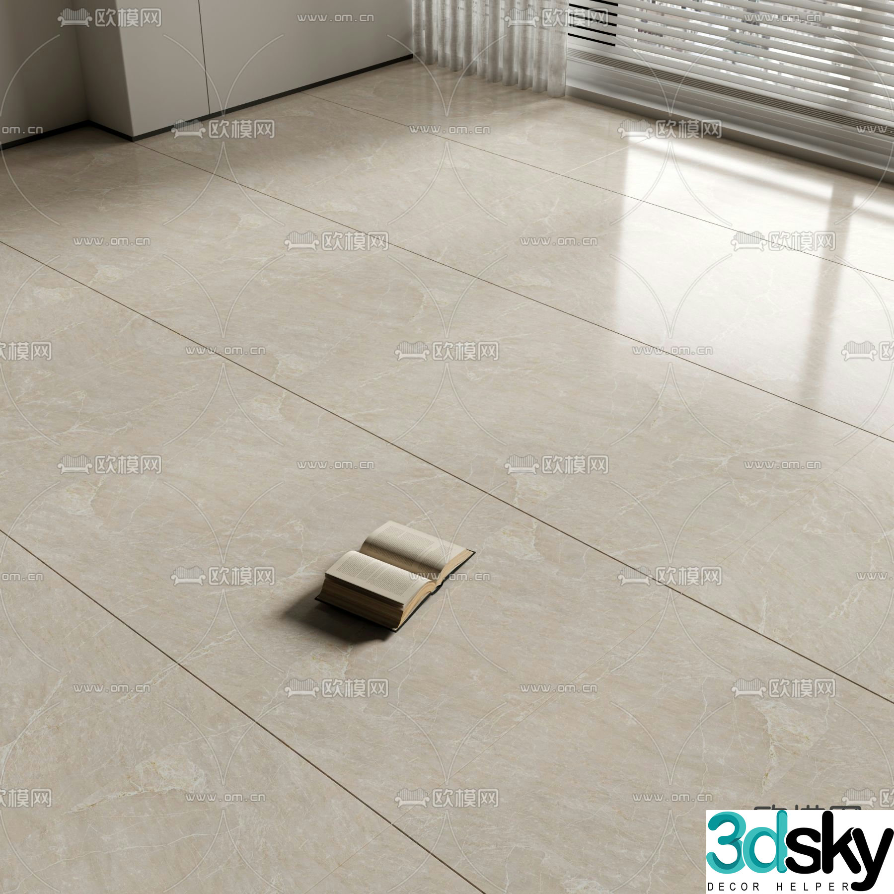 Ceramic tiles floor tiles glossy tiles glazed tiles warm gray floor tiles Foshan brick 3D model