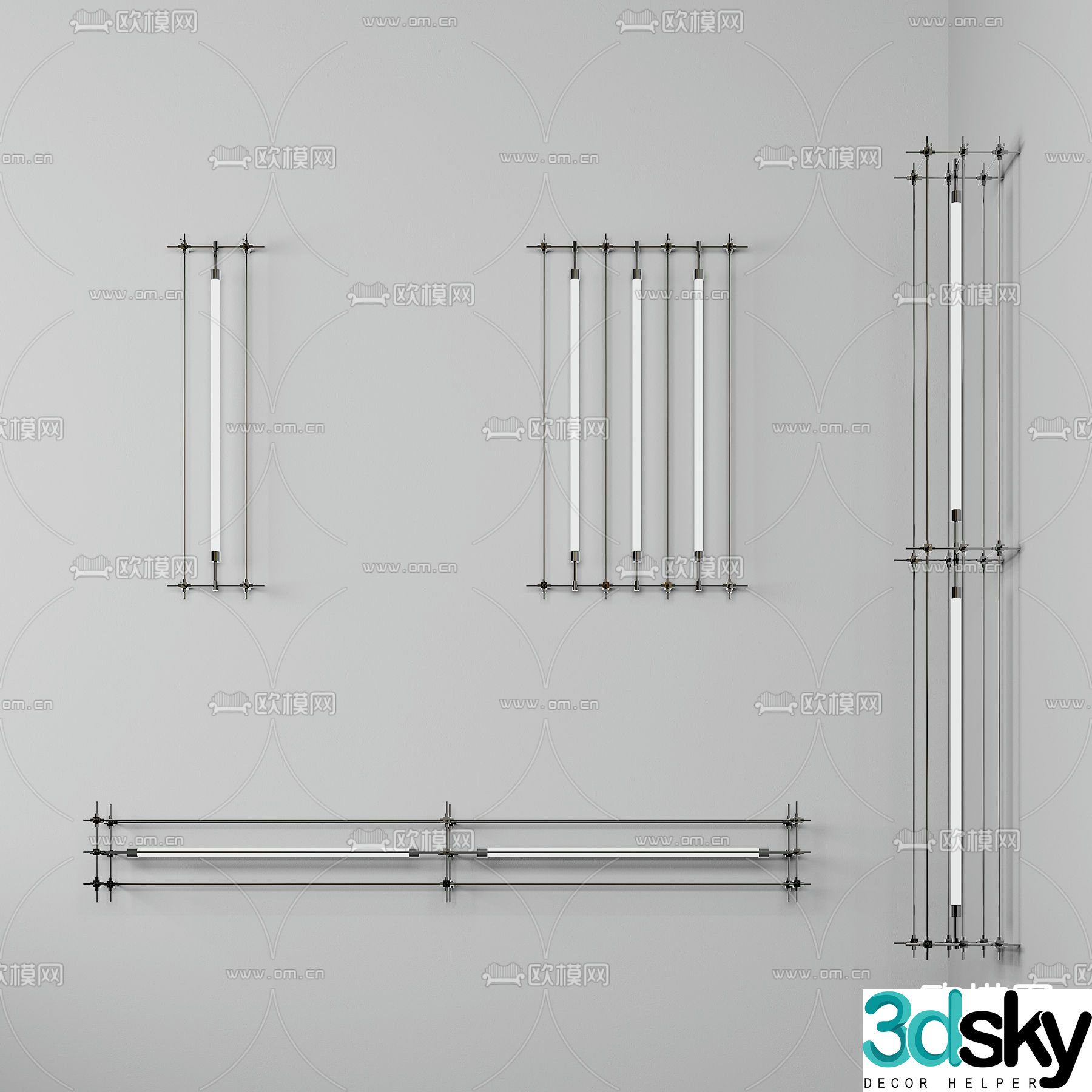 Modern wall lamp metal wall lamp wrought iron wall lamp 3d model