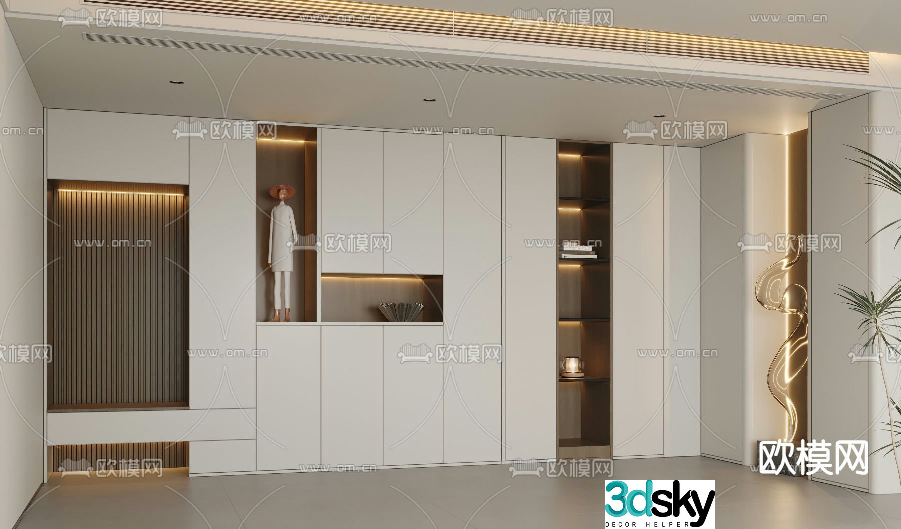 3D model of the entrance shoe cabinet