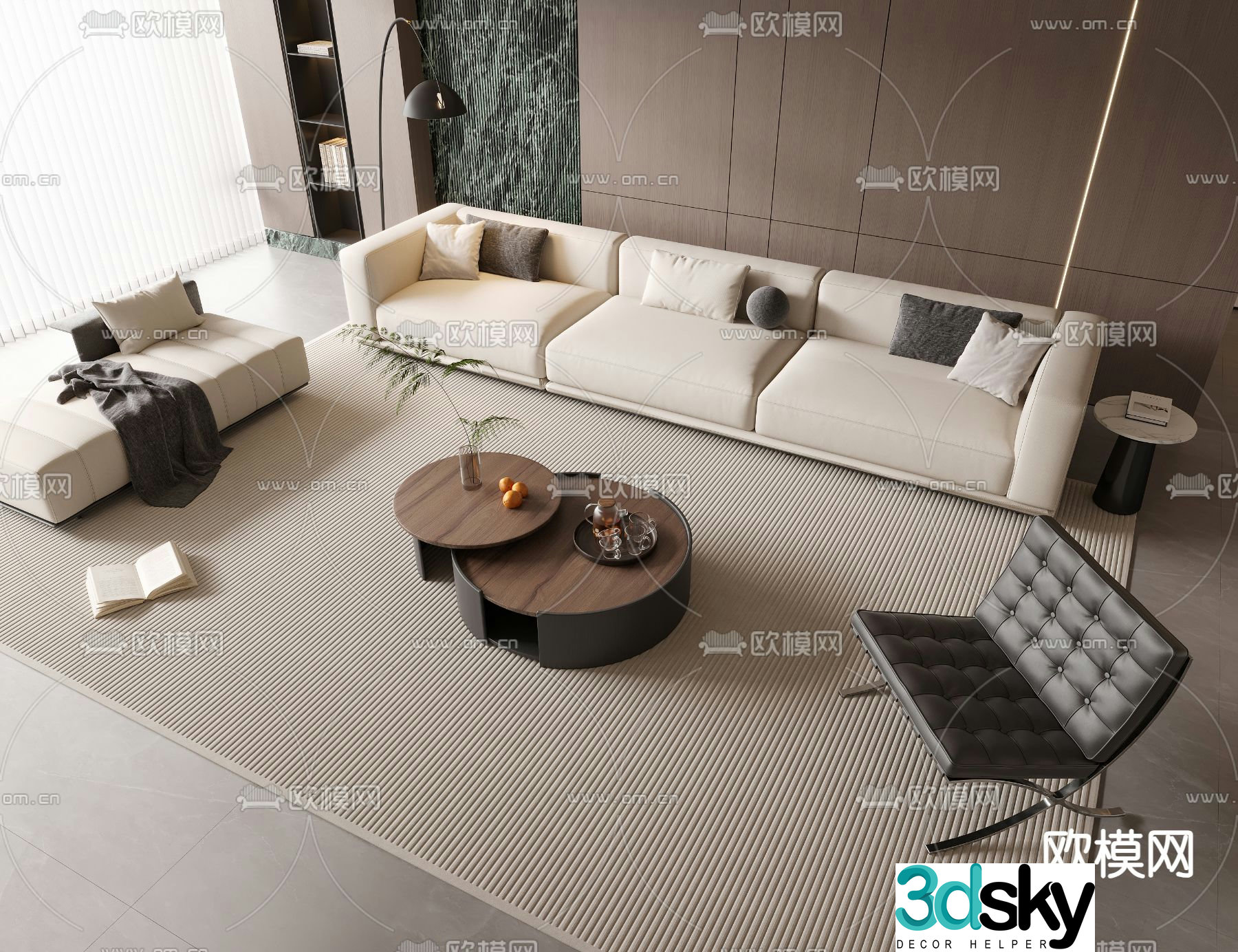 Wabi Sabi modular sofa 3d model