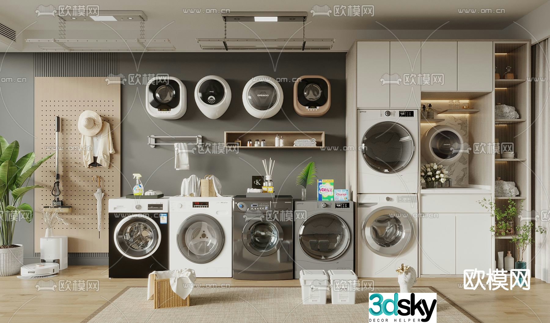Washing Machine Wall Mounted Washing Machine Washing Machine Cabinet 3d Model