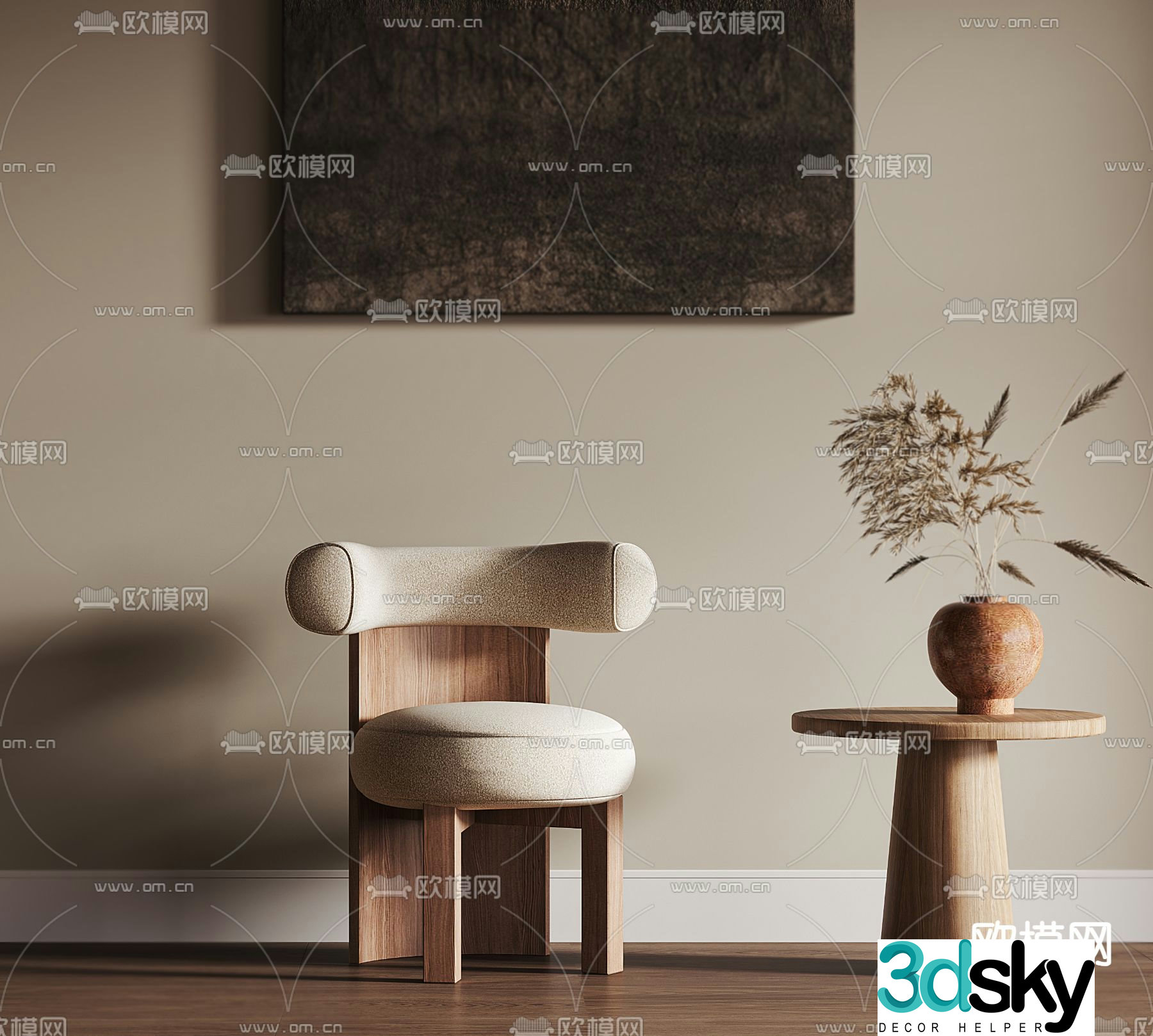 Medieval style chair dining chair 3d model