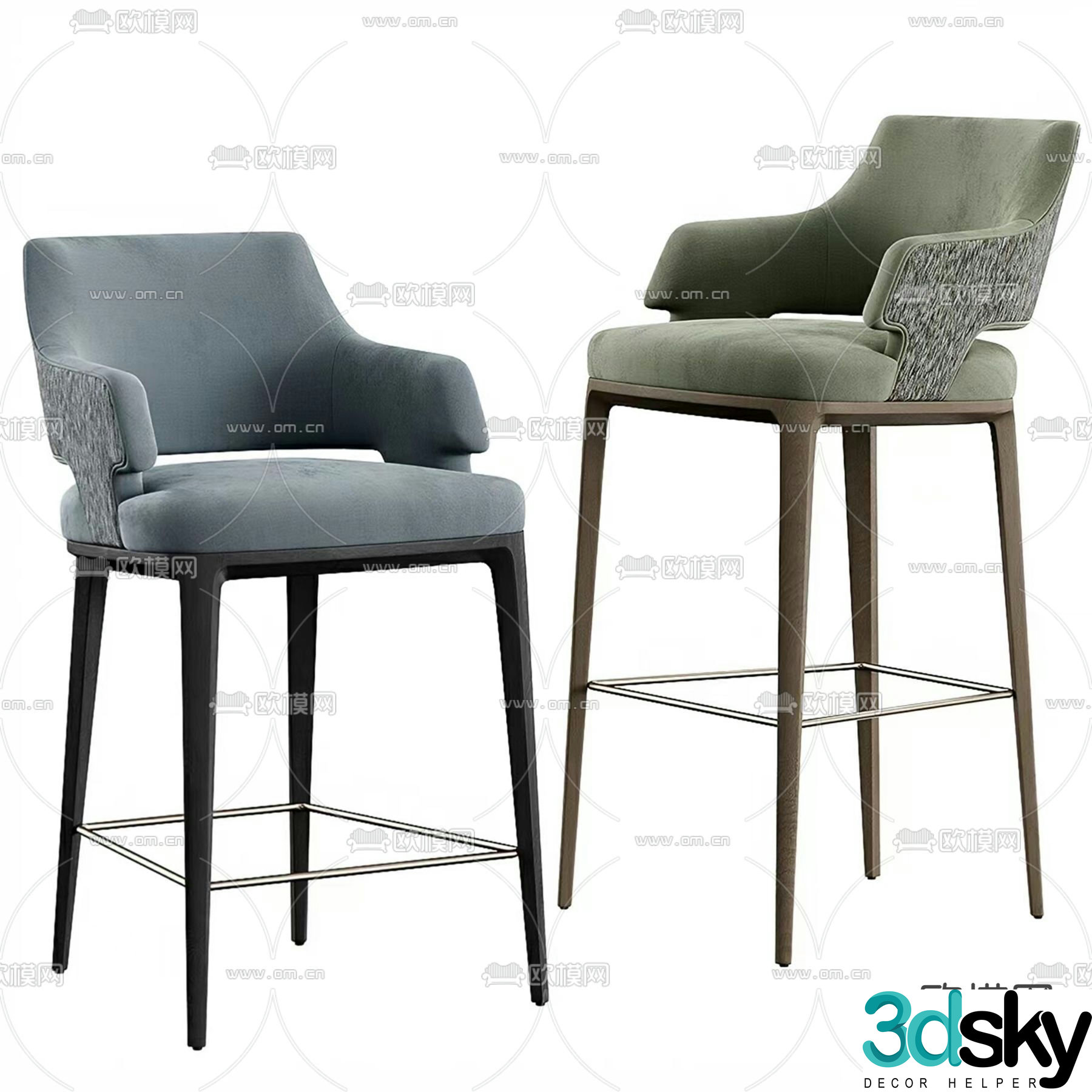Modern bar stool high stool bar stool 3d model