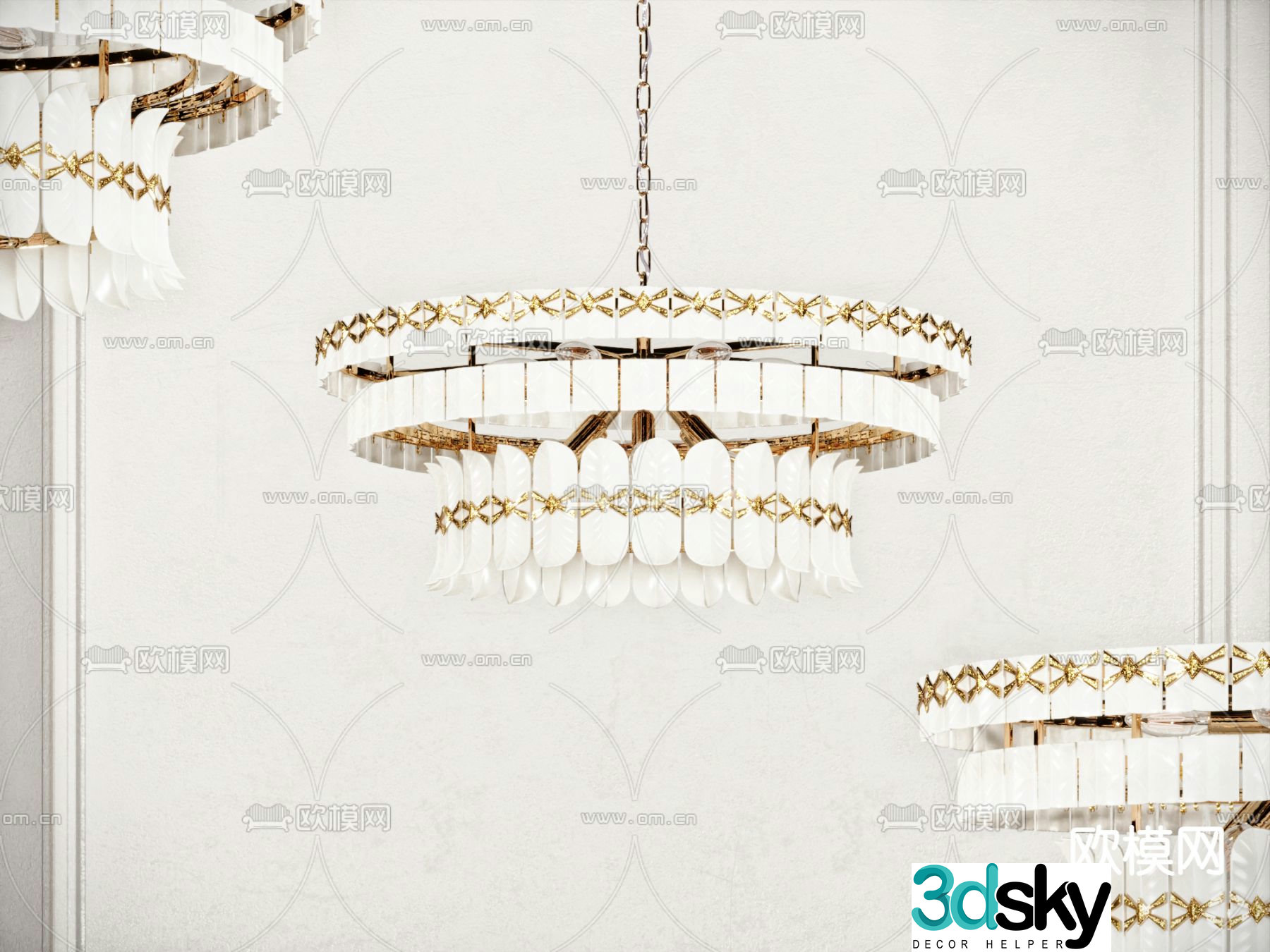 Modern decorative chandeliers 3d model