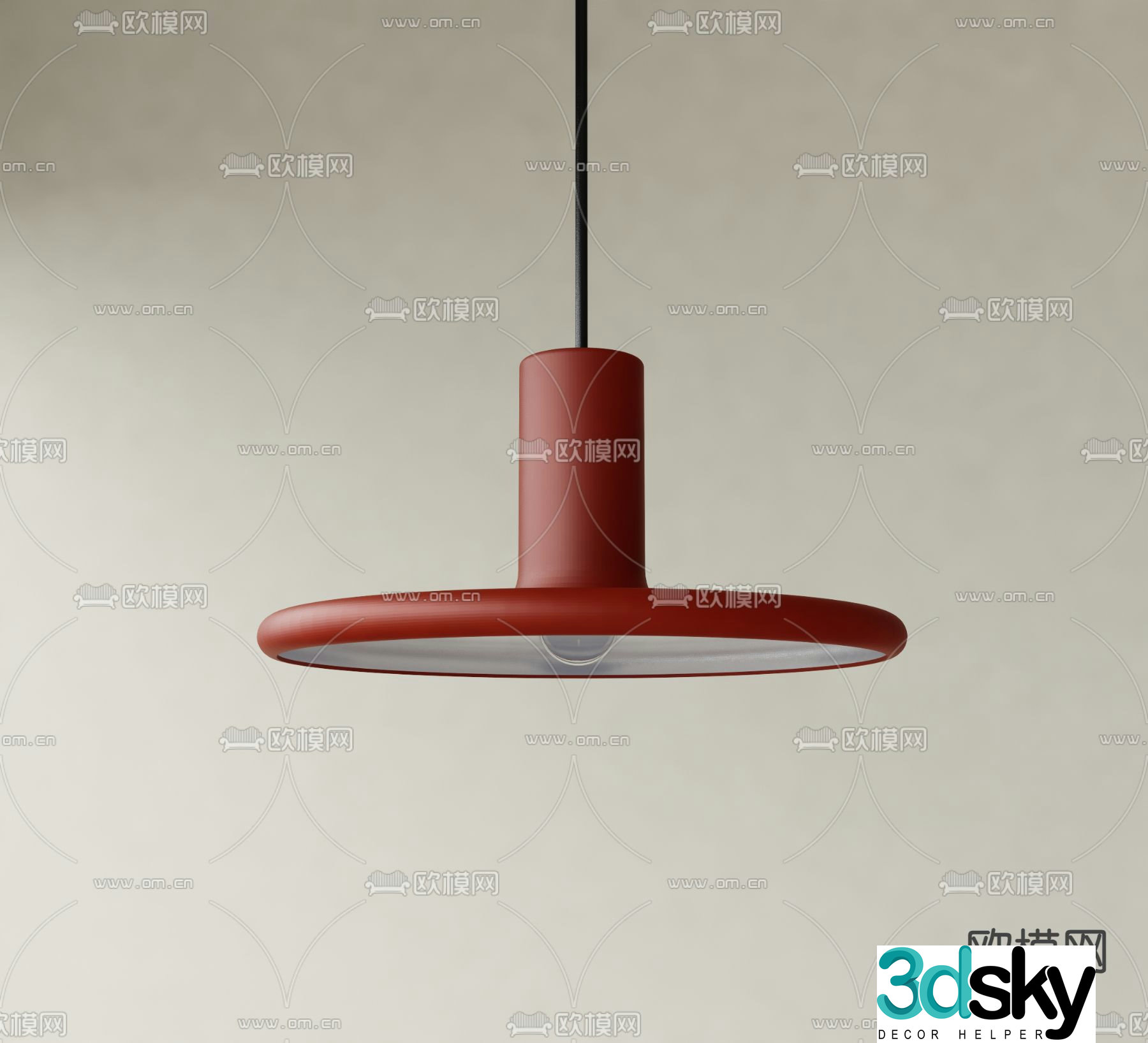 Industrial style chandelier 3d model