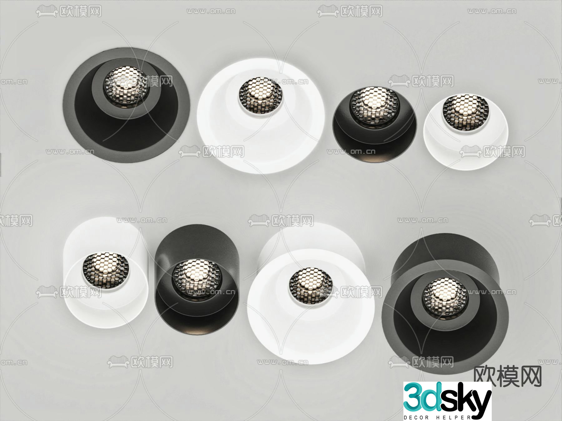 Inline downlight spotlight 3D model