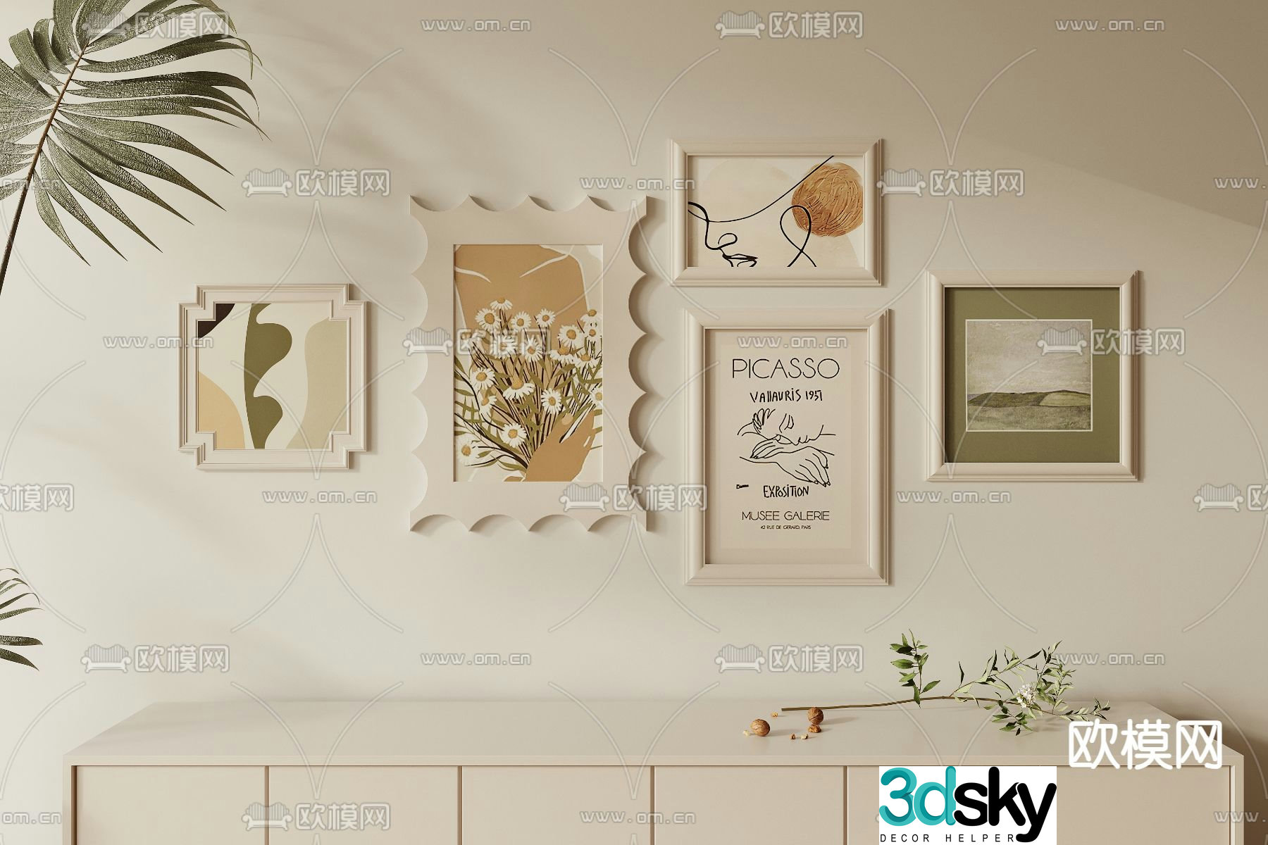Decorative painting Hanging painting 3d model