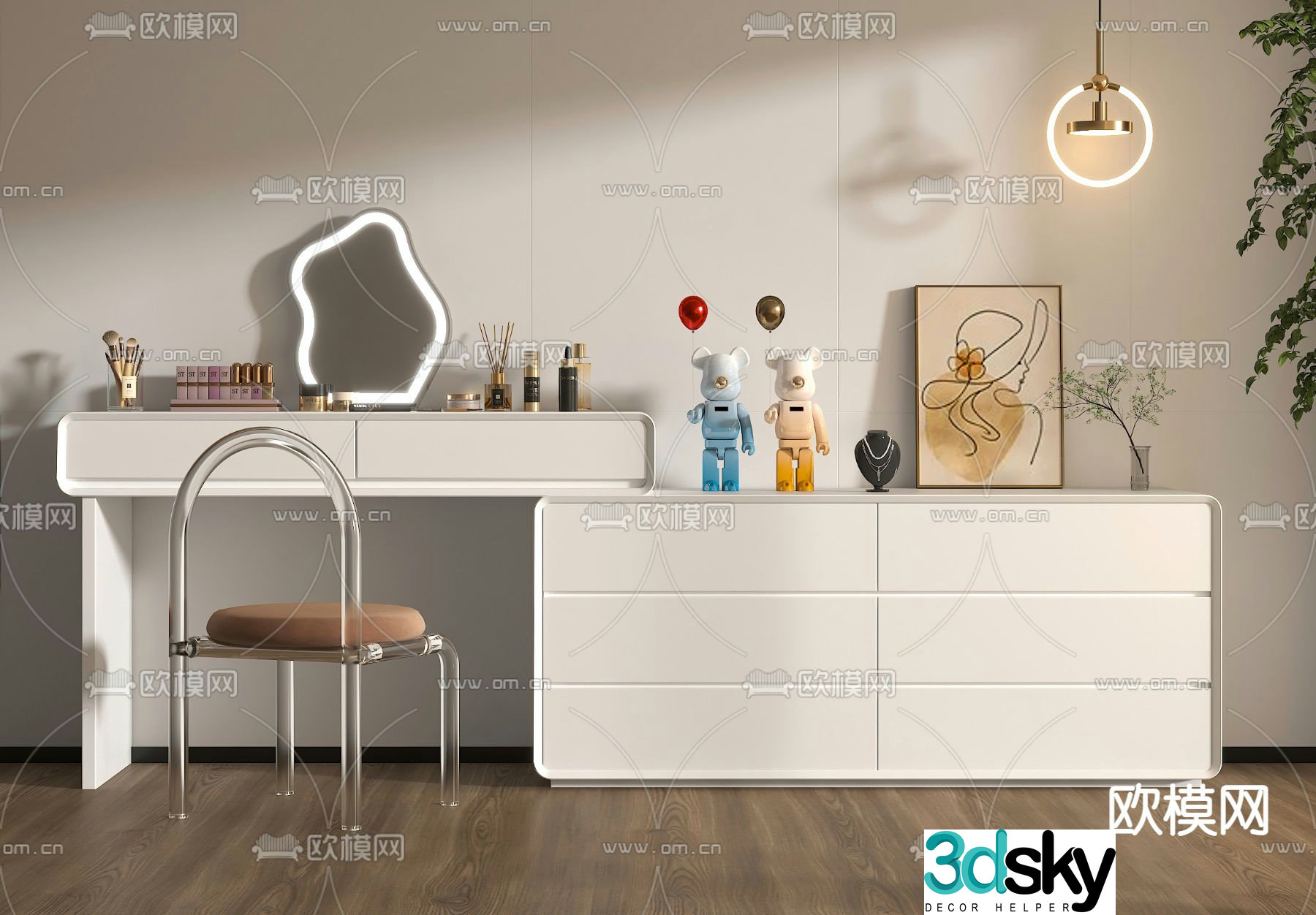 Modern dressing table 3d model