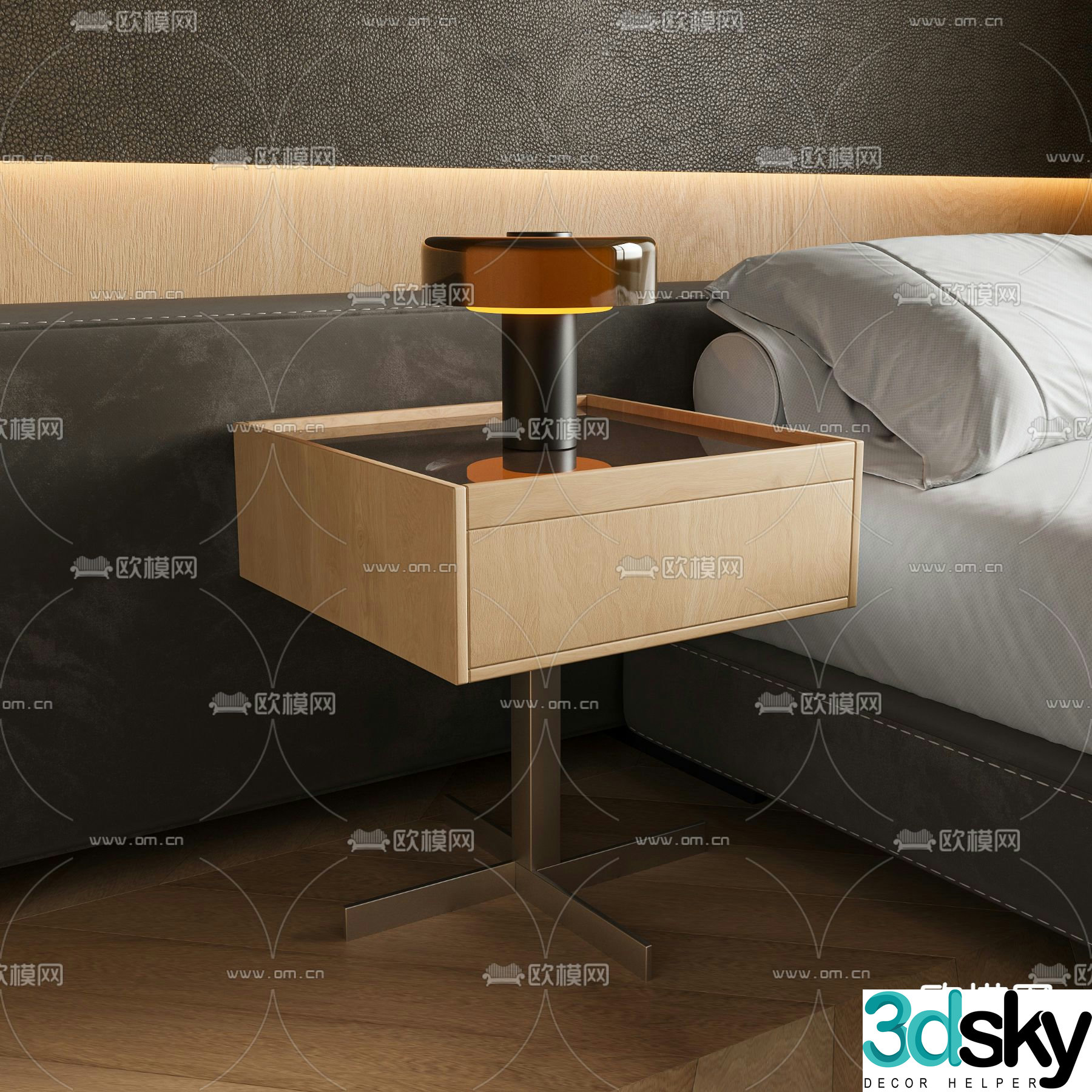 Modern bedside table 3d model