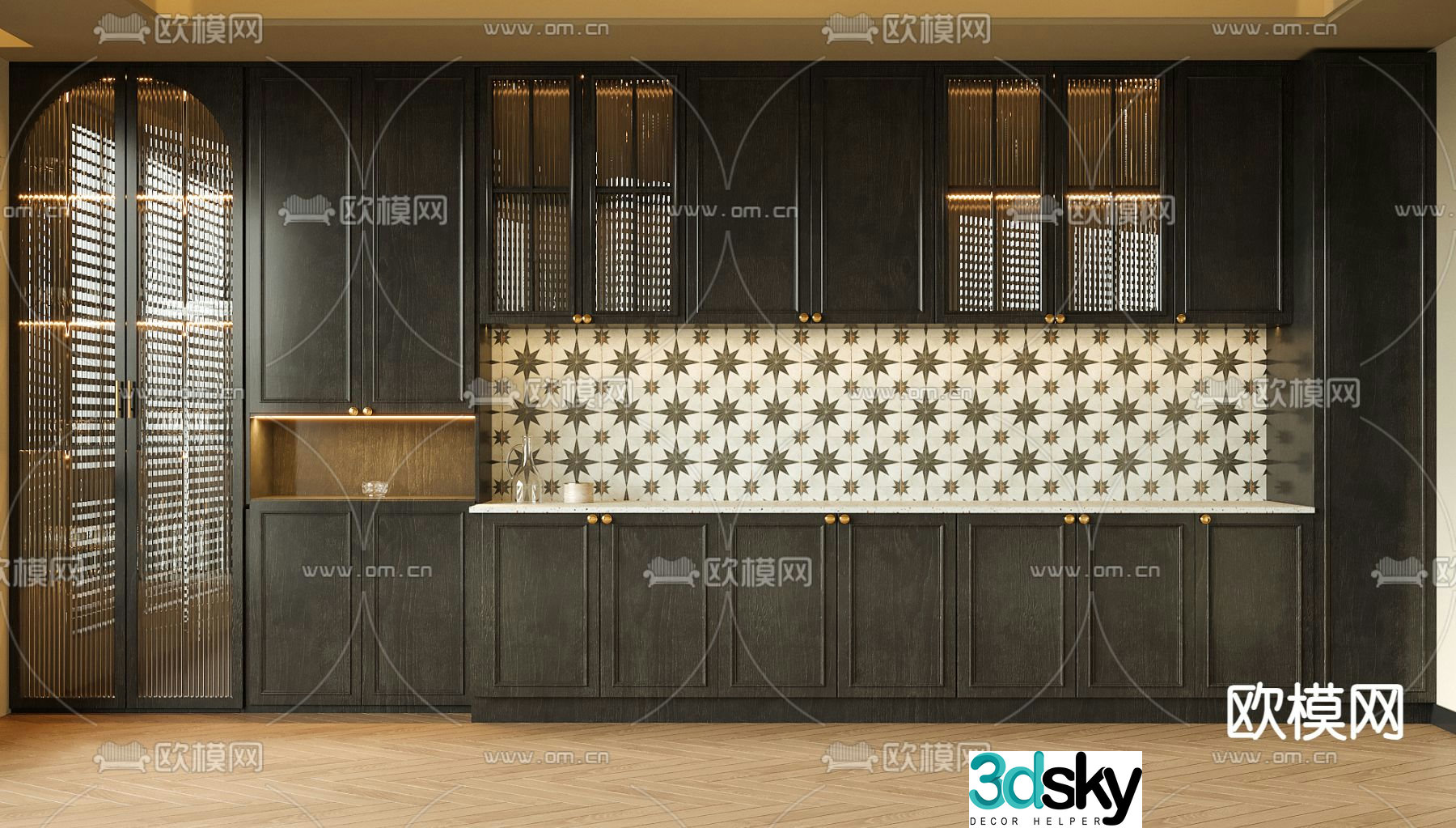 French wine cabinet cabinet 3d model