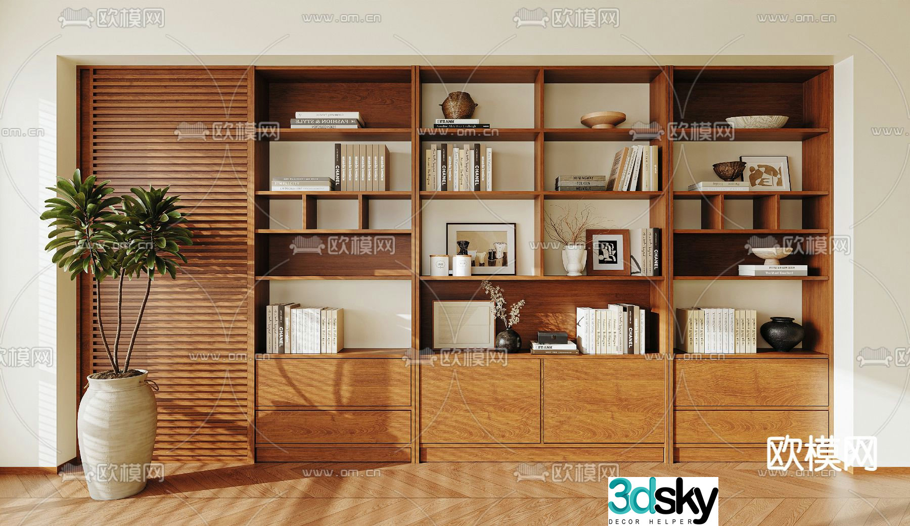 Medieval style bookcase 3D model