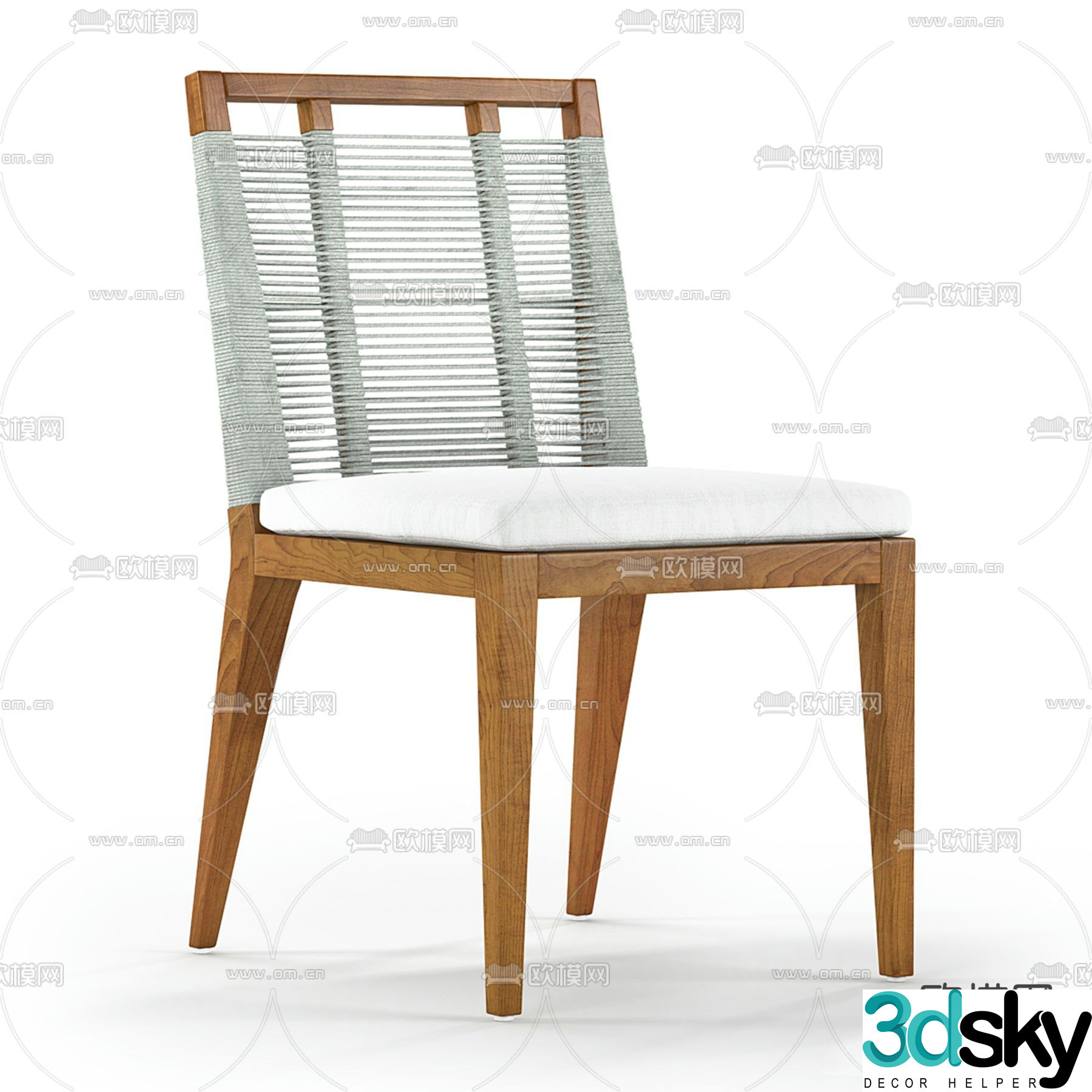 Single chair dining chair 3d model