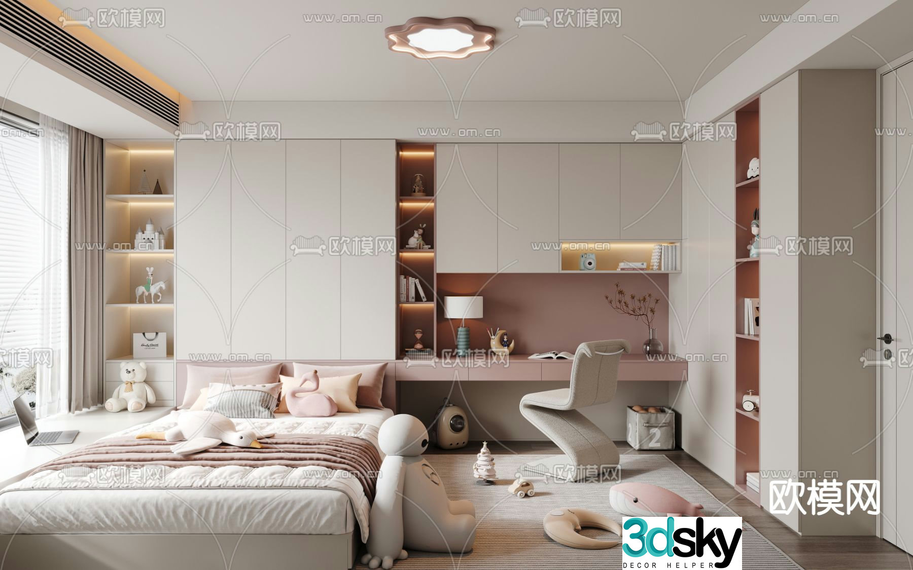 Modern tatami girl room 3d model