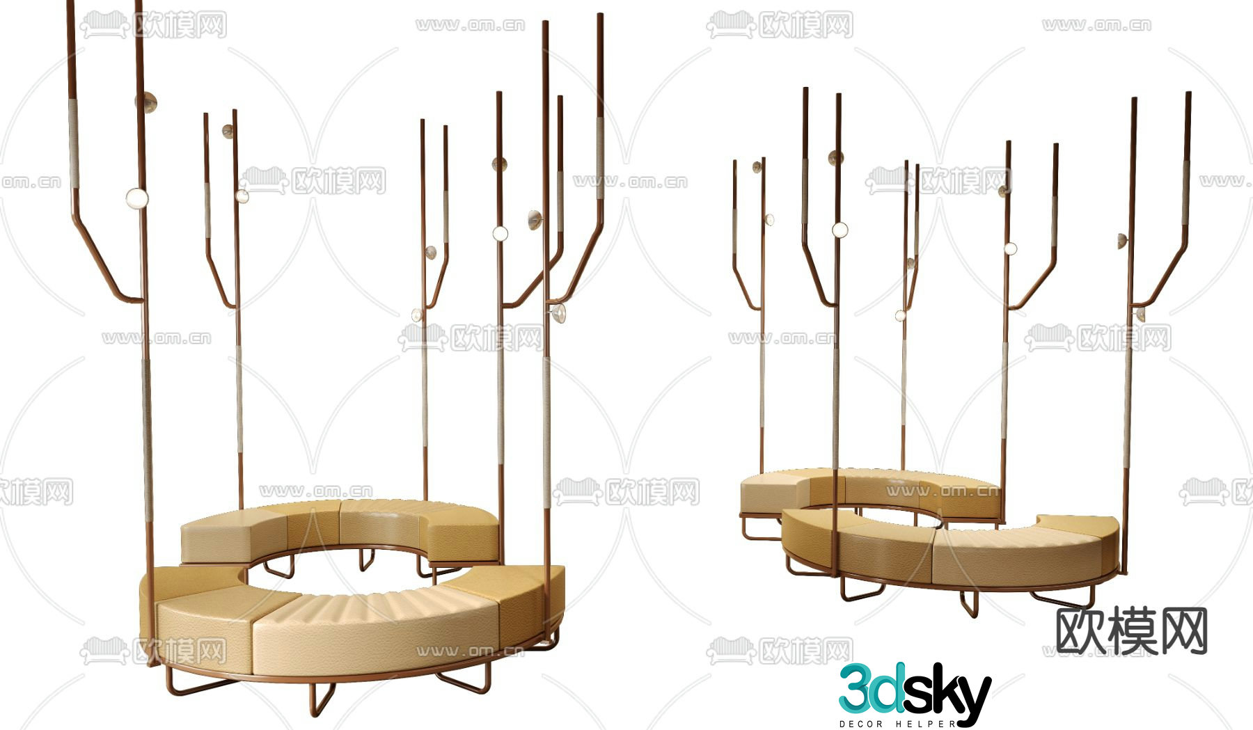 Office sofa lobby sofa public sofa 3d model