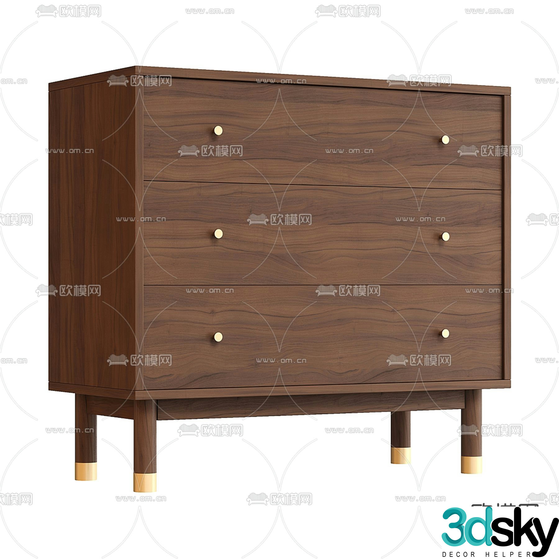 Side cabinet chest of drawers 3d model