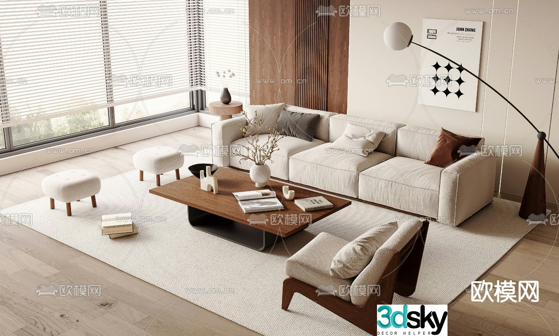 Medieval style modular sofa 3D model