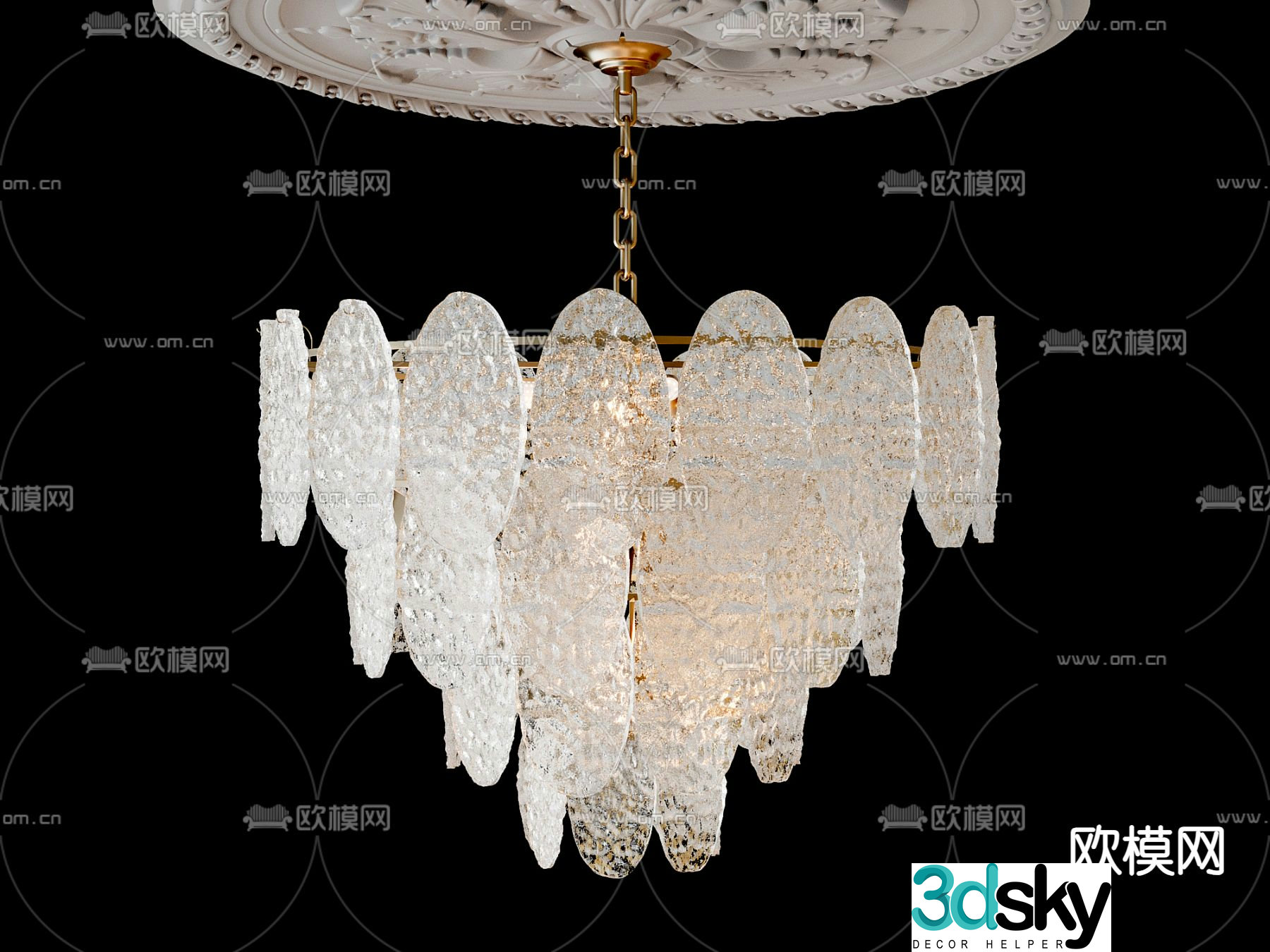 Light luxury chandelier French chandelier 3D model