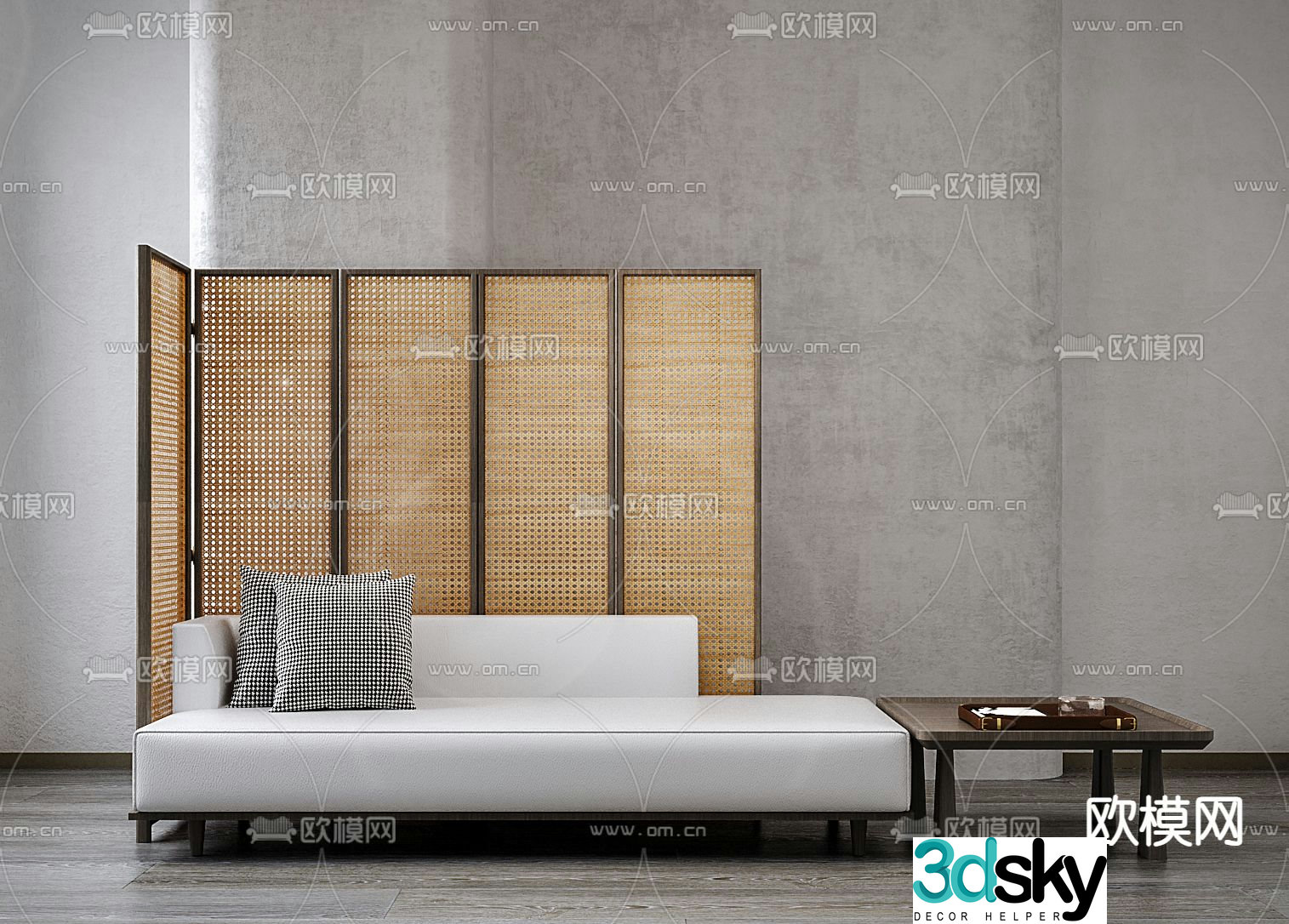 New Chinese style sofa multi-person sofa 3d model