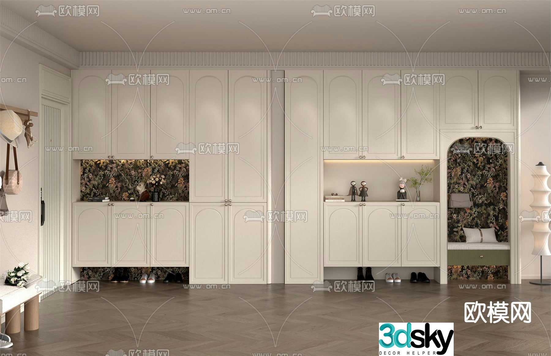 French shoe cabinet 3d model