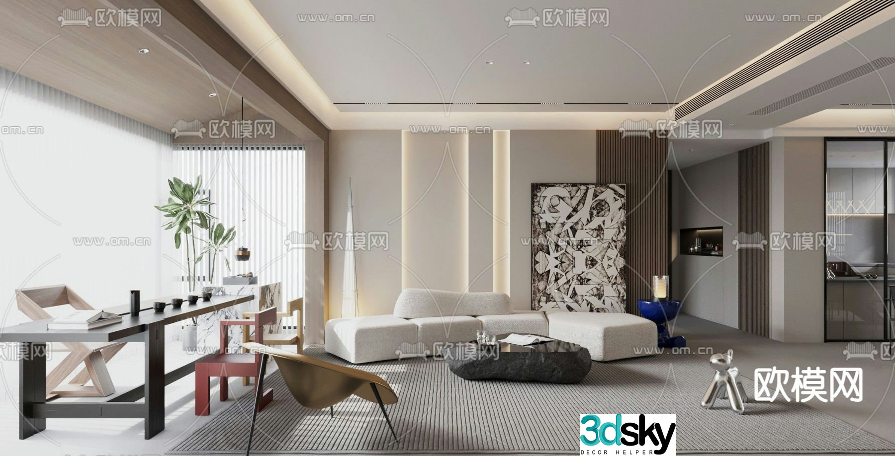 Modern living room 3d model