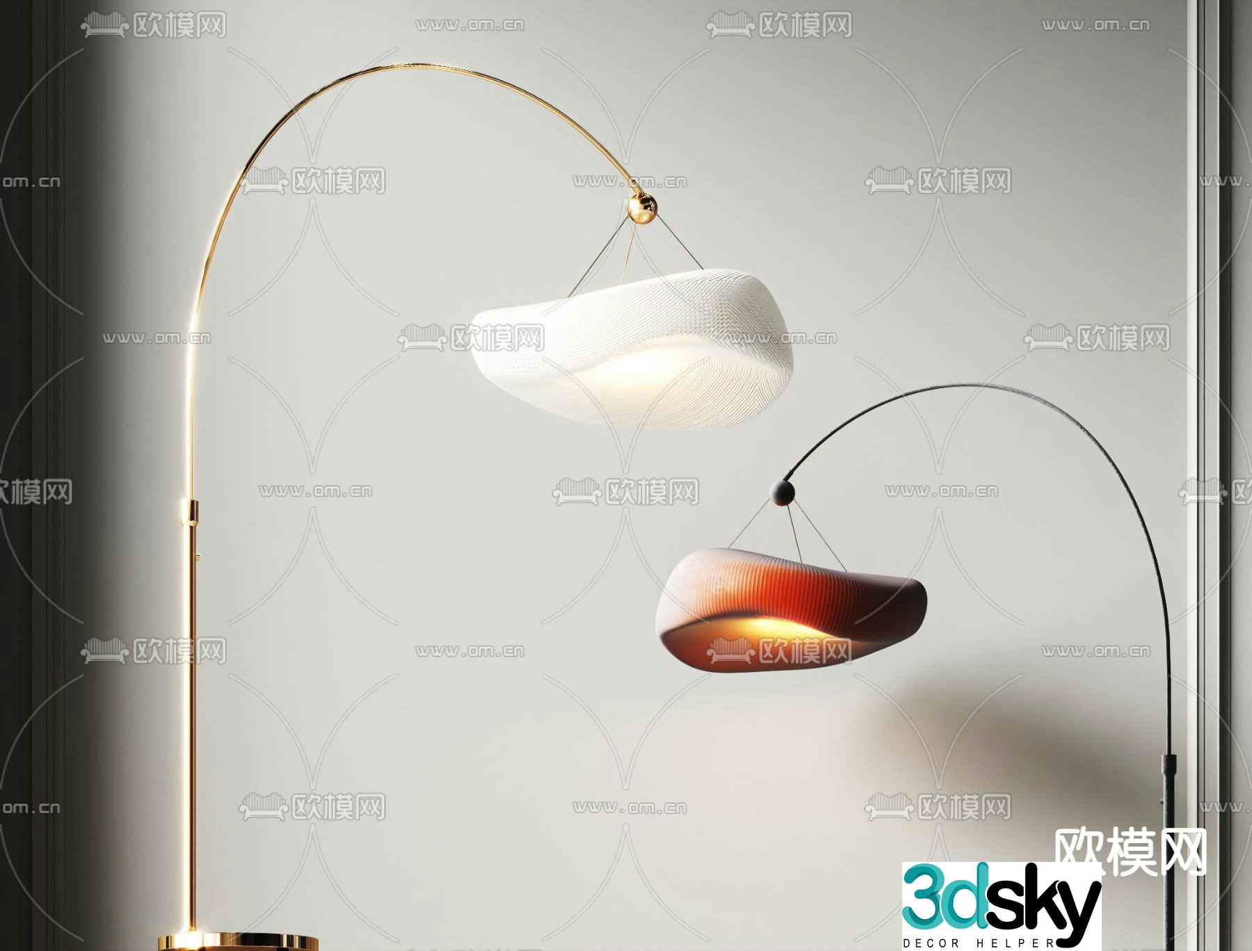 Light luxury floor lamp 3D model