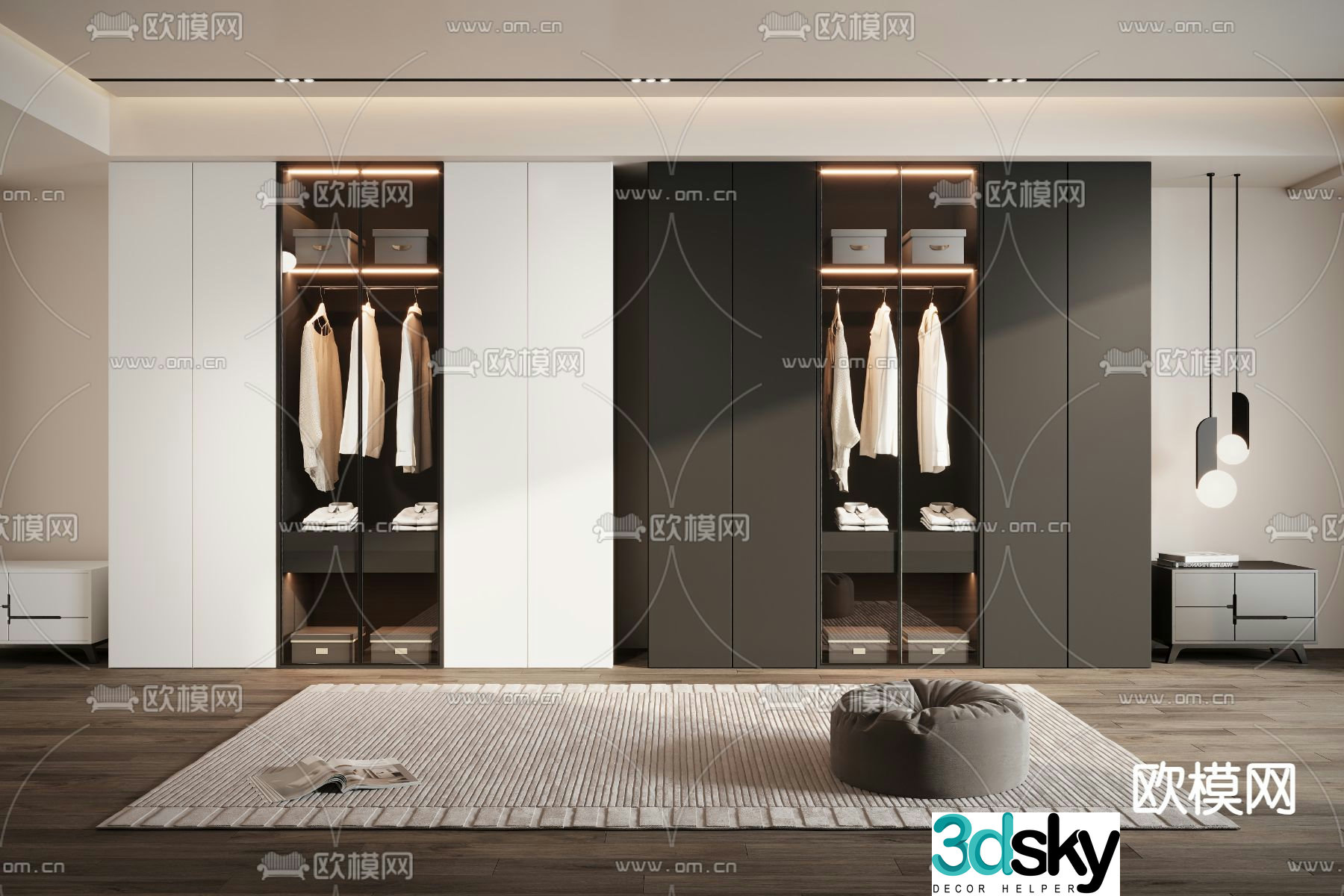 Modern cloakroom 3d model