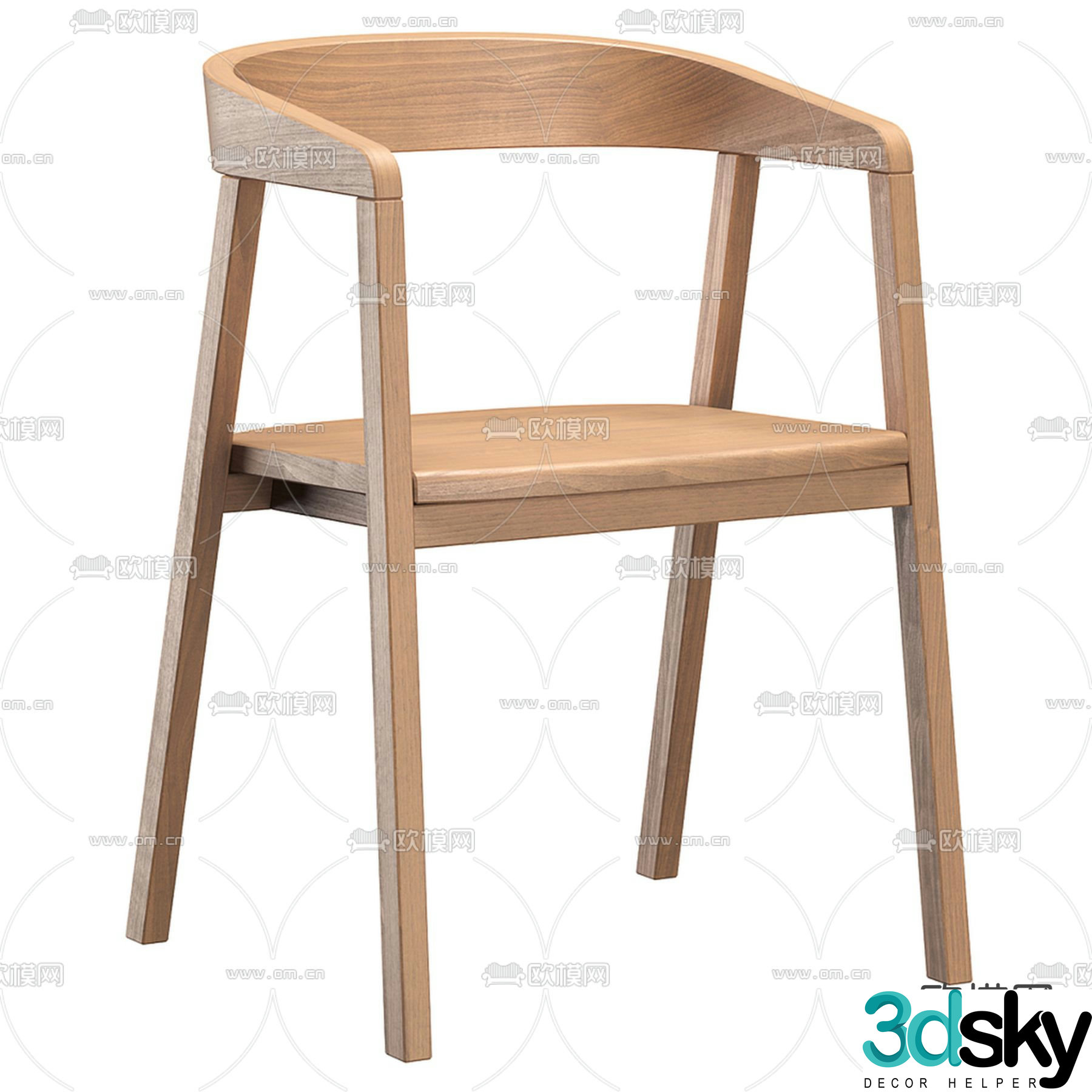 Wabi-sabi chair dining chair 3d model