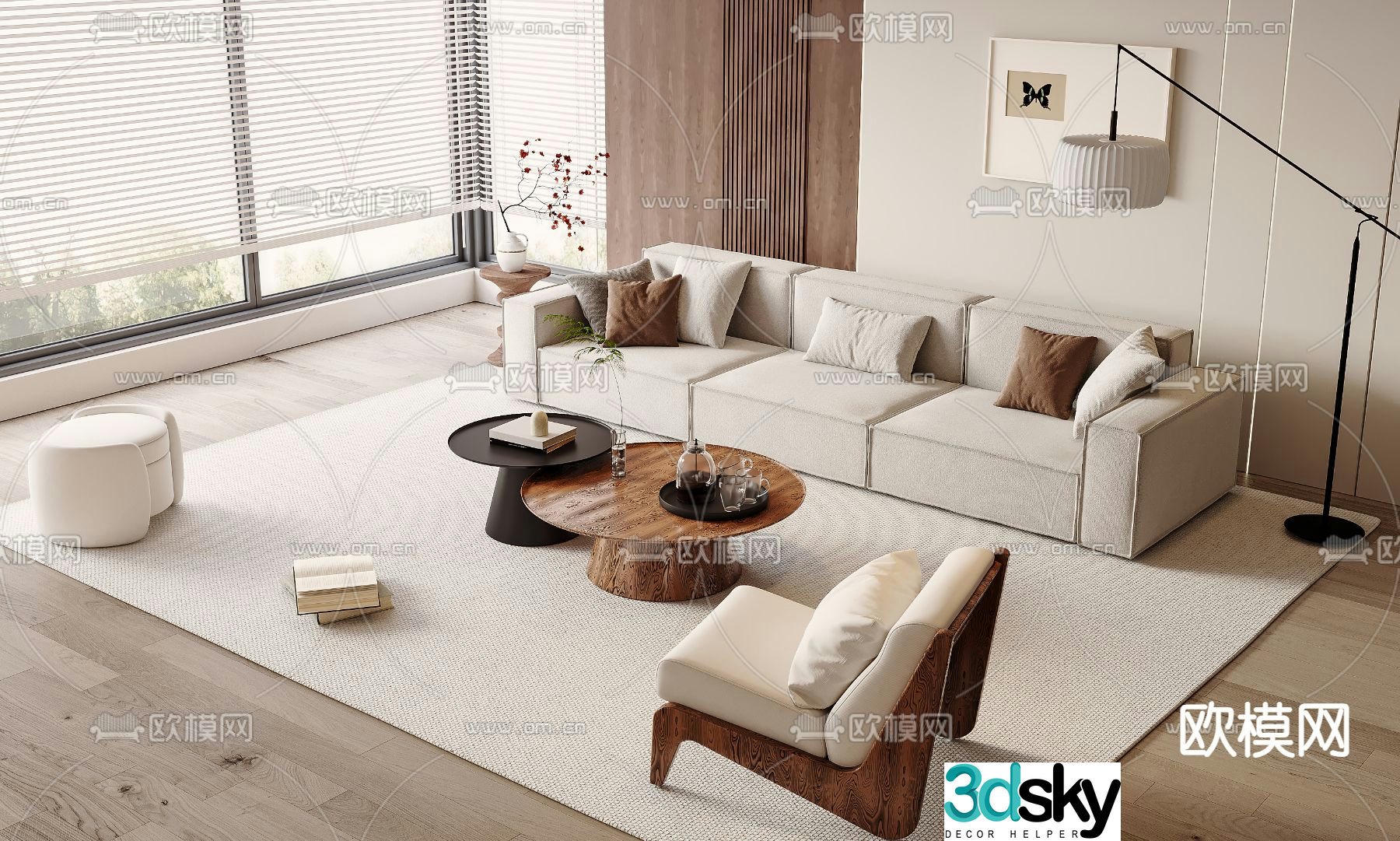 Medieval style modular sofa 3D model