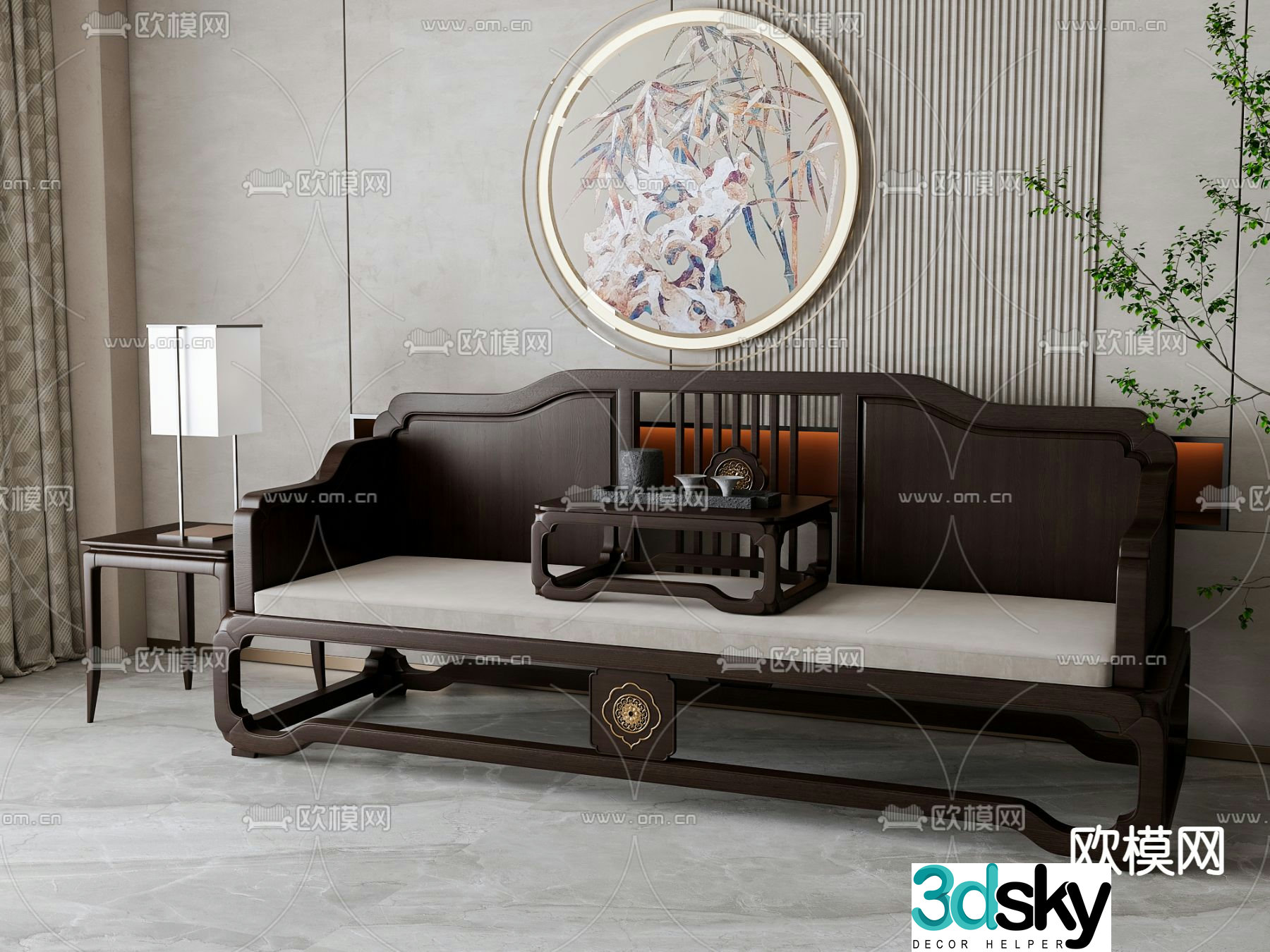 New Chinese style Arhat bed 3D model