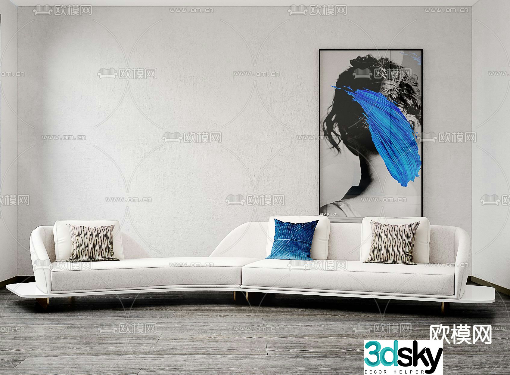 Special shaped sofa curved sofa 3d model