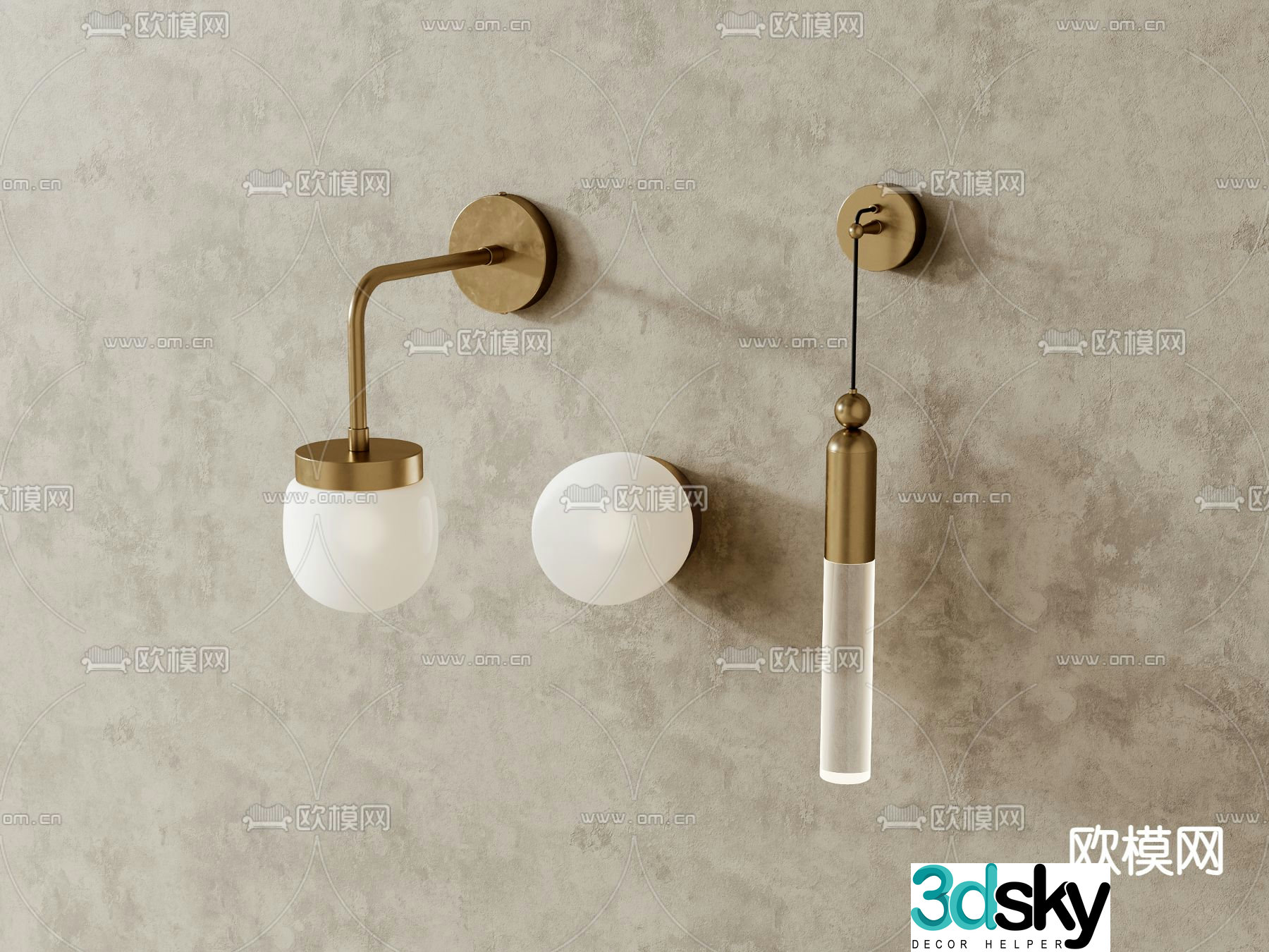 Metal wall light 3d model